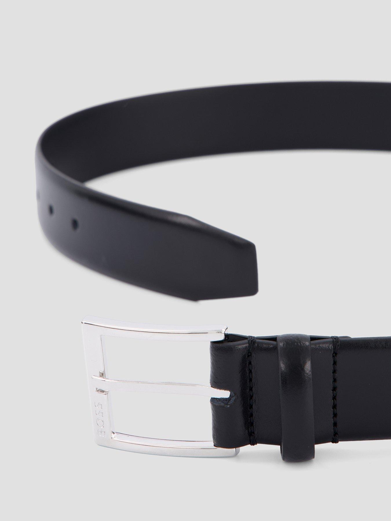 Image 3 of 4 of BOSS Elloy-Pc-An High Shine Formal Leather Belt - Black