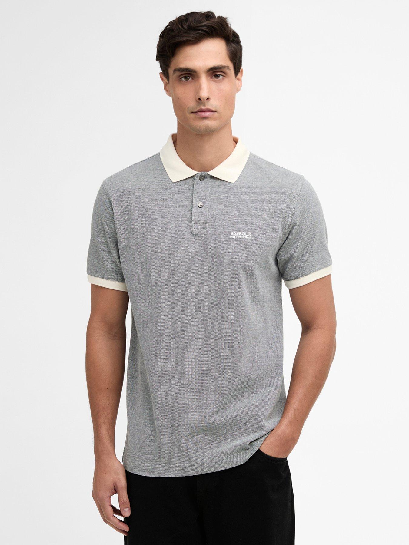 Barbour International Cowley Tailored Oxford Polo Shirt - Light Grey