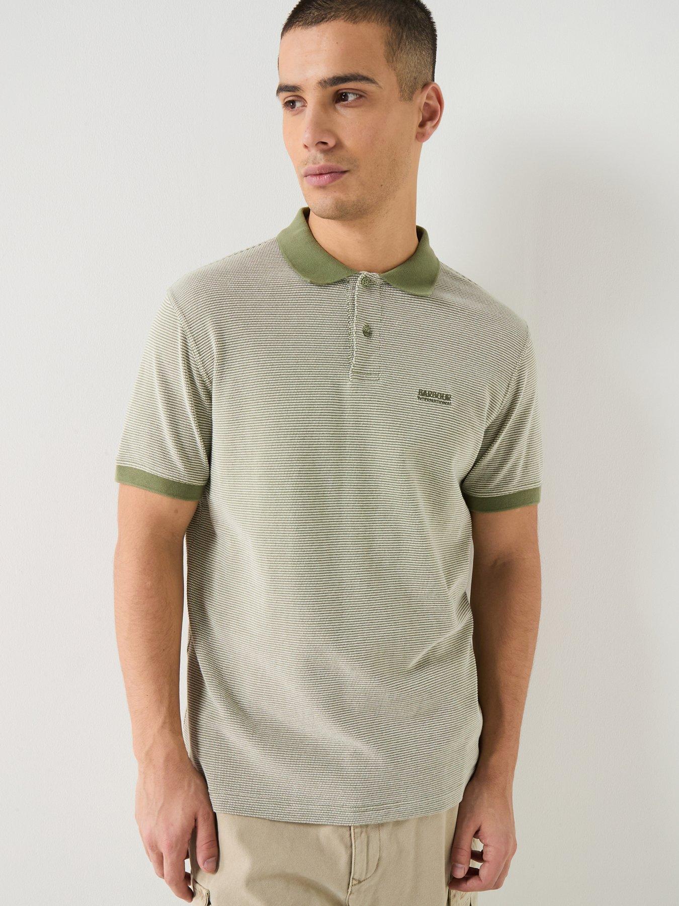 Barbour International Halls Textured Tailored Polo Shirt - Olive