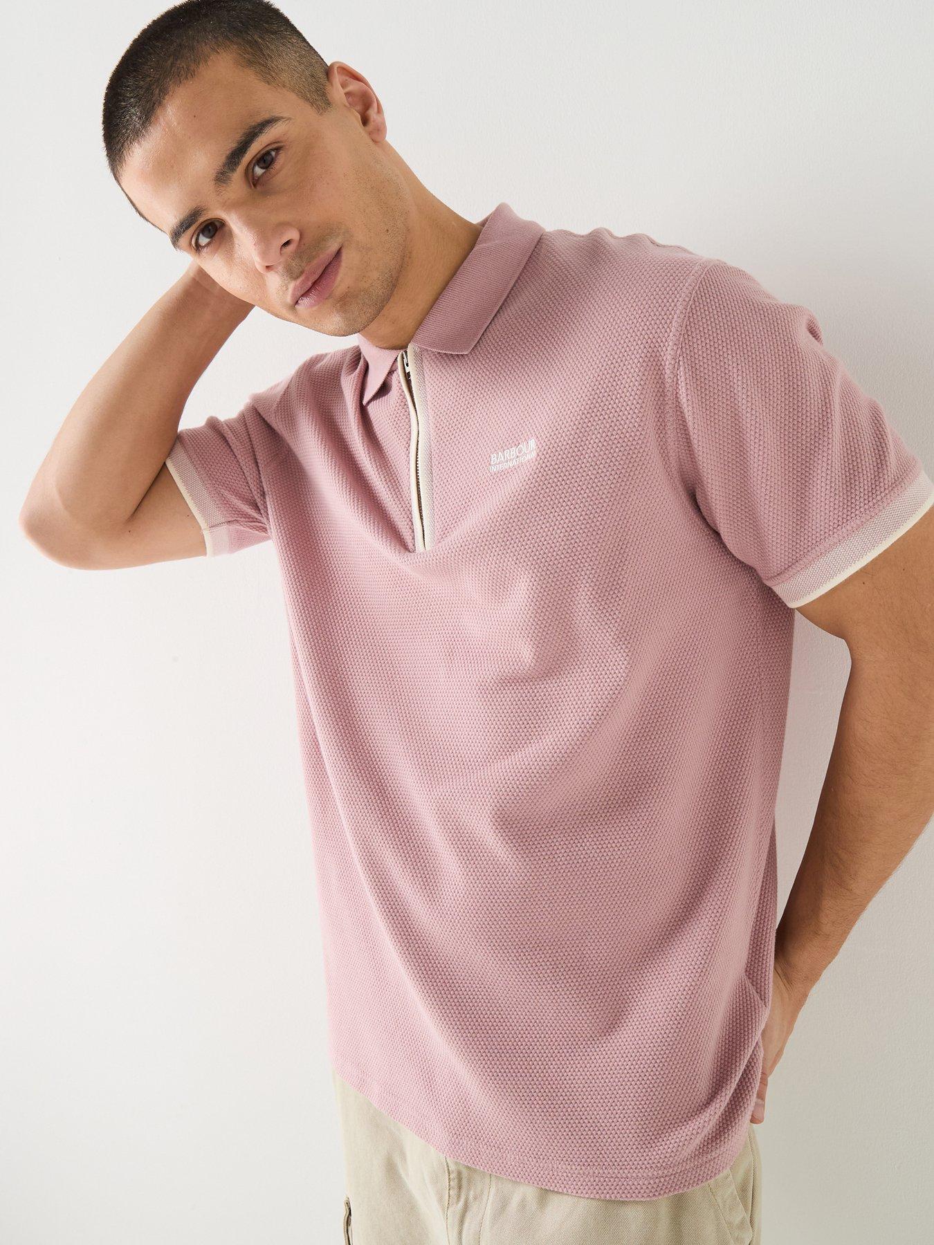 Barbour International Swinford Tailored Zipped Polo Shirt - Pink