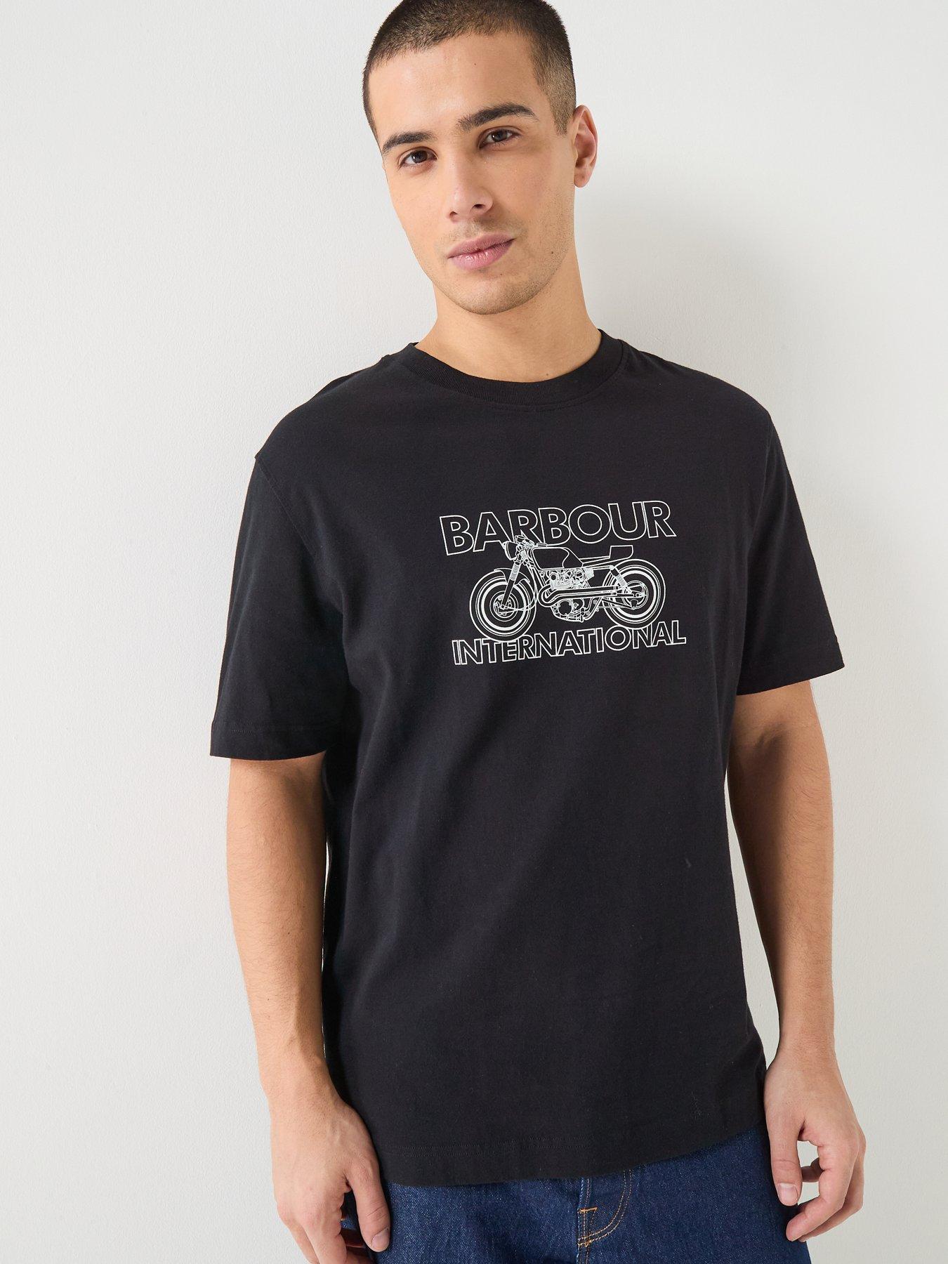 Barbour International: Cowl Motorbike Graphic Relaxed T-Shirt - Black