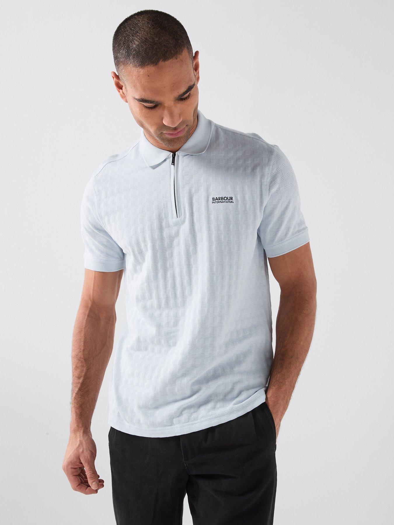 Barbour International Langston Jacquard Tailored Polo Shirt - Light Blue