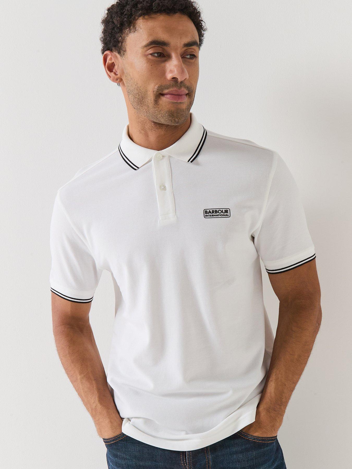 Barbour International Evan Tipped Polo Shirt, White, Size 3Xl, Men