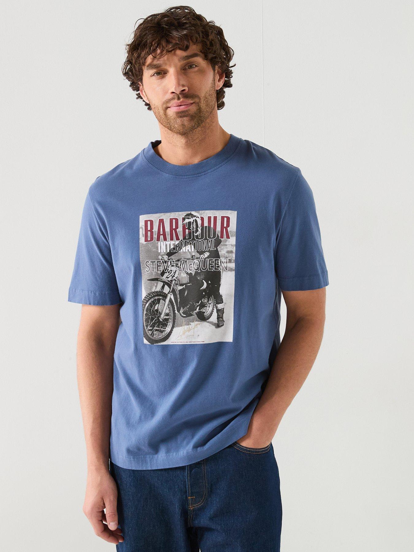Barbour International x Steve Mcqueen Arnes Photographic T-Shirt - Blue