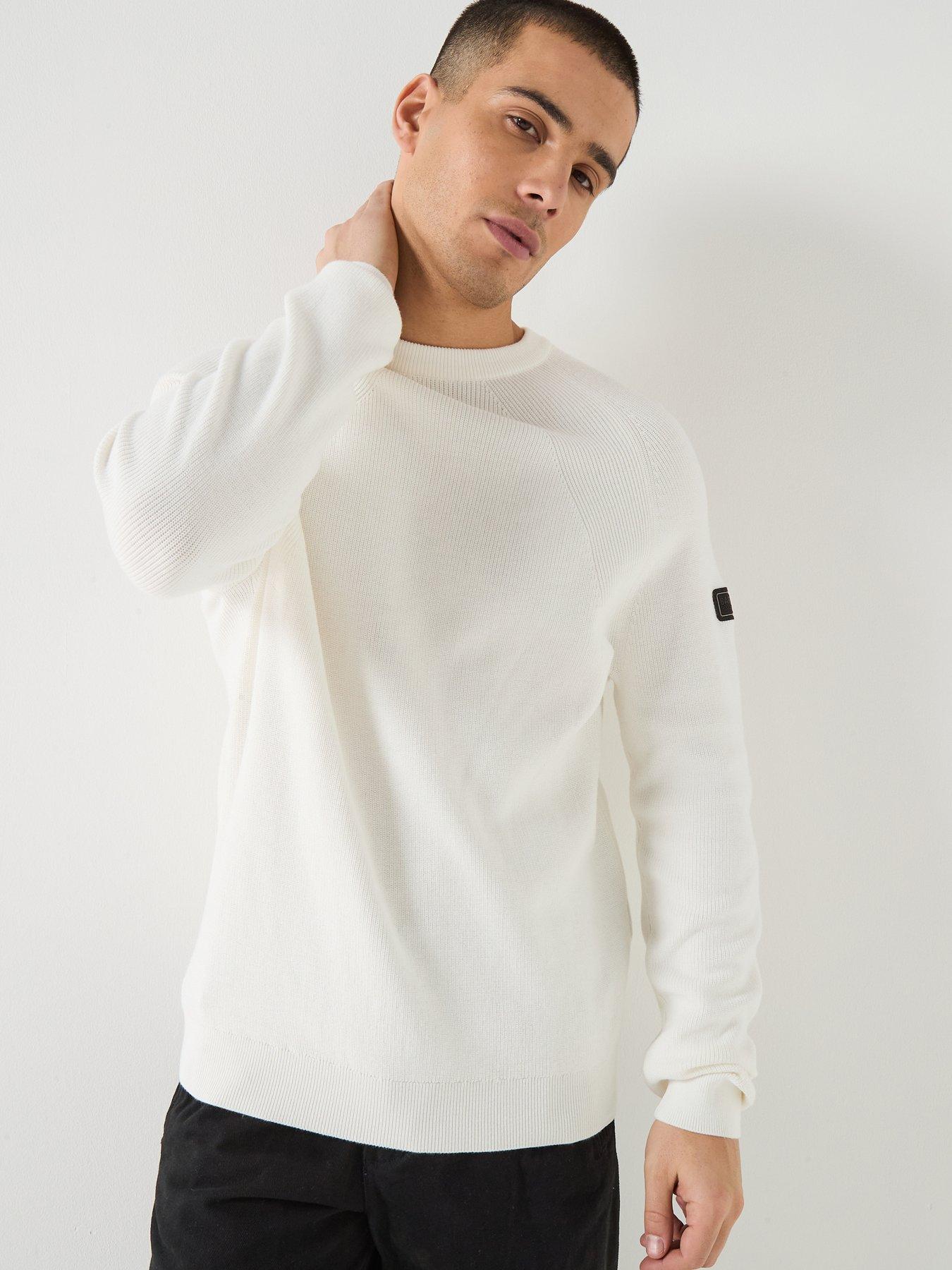 Barbour International Monmouth Crew Knitted Jumper - White