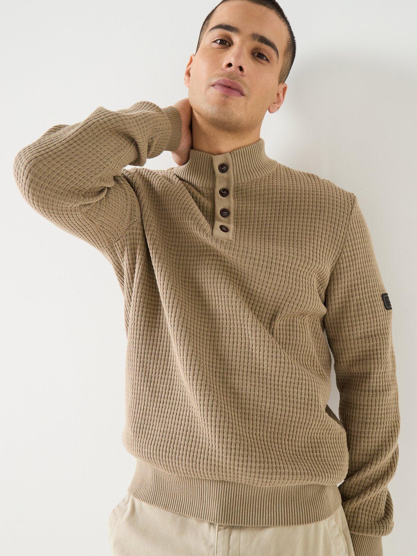 Image 1 of 6 of Barbour International Herring Half Zip Knitted Jumper - Khaki
