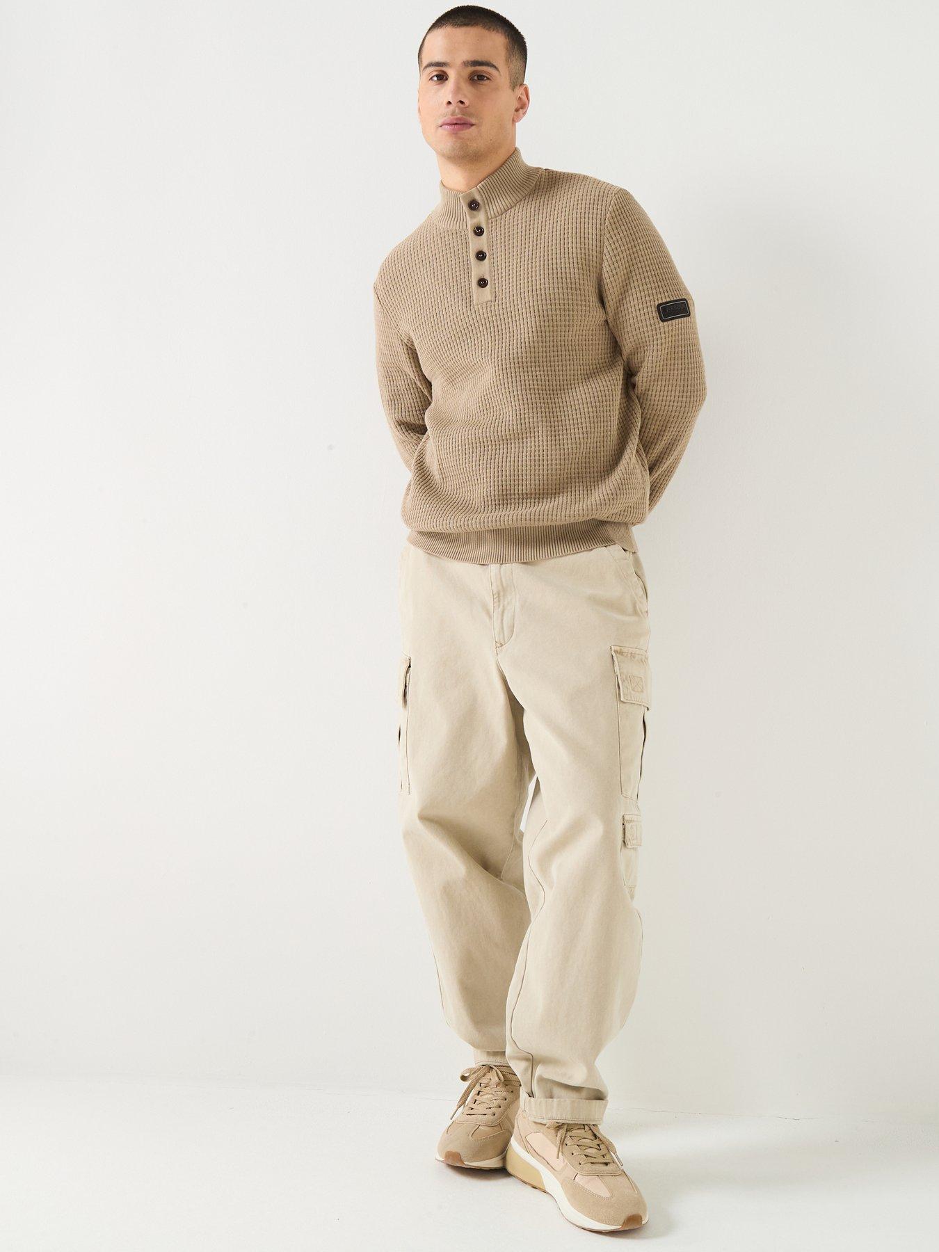 Image 3 of 6 of Barbour International Herring Half Zip Knitted Jumper - Khaki
