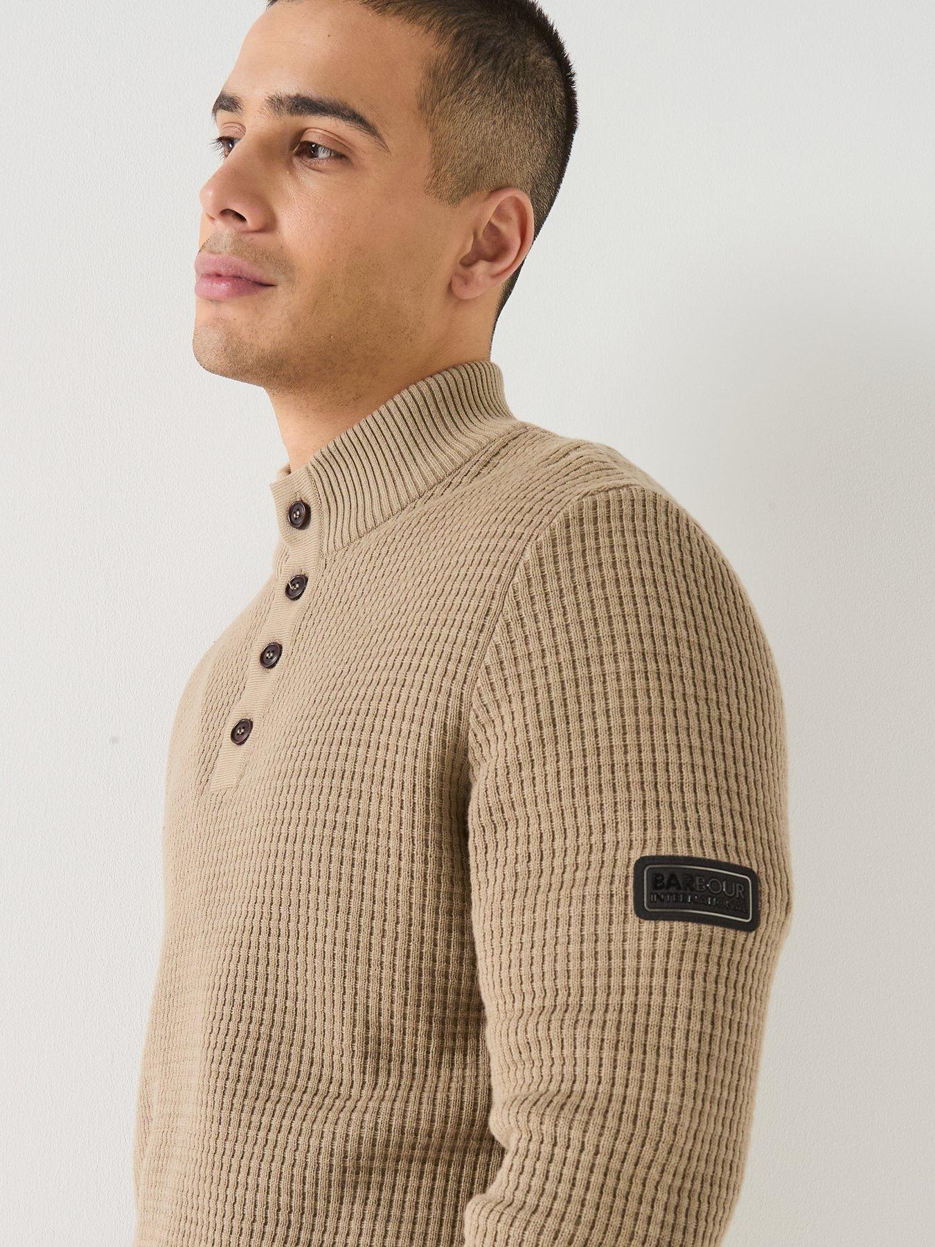 Image 5 of 6 of Barbour International Herring Half Zip Knitted Jumper - Khaki