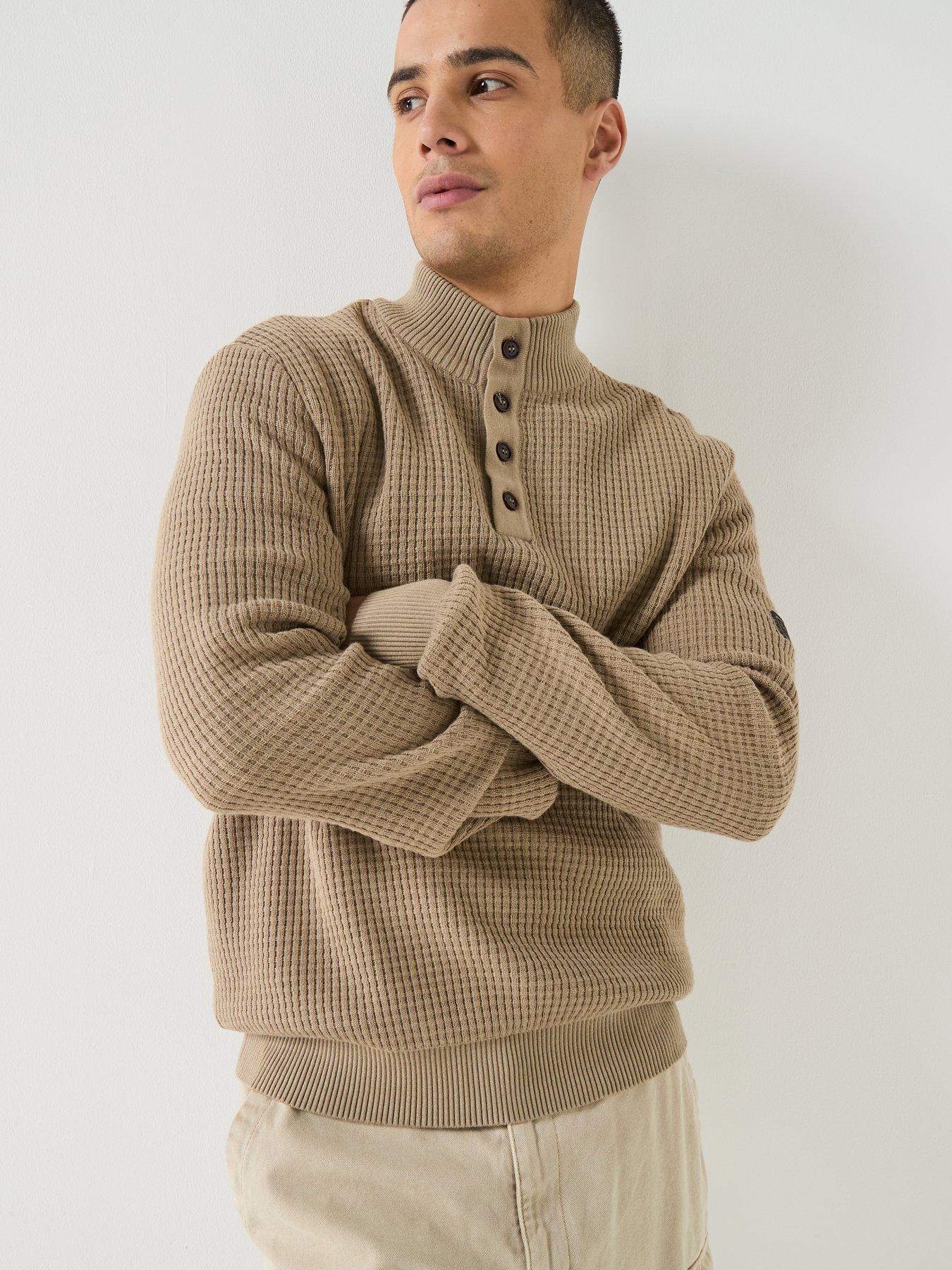 Image 6 of 6 of Barbour International Herring Half Zip Knitted Jumper - Khaki