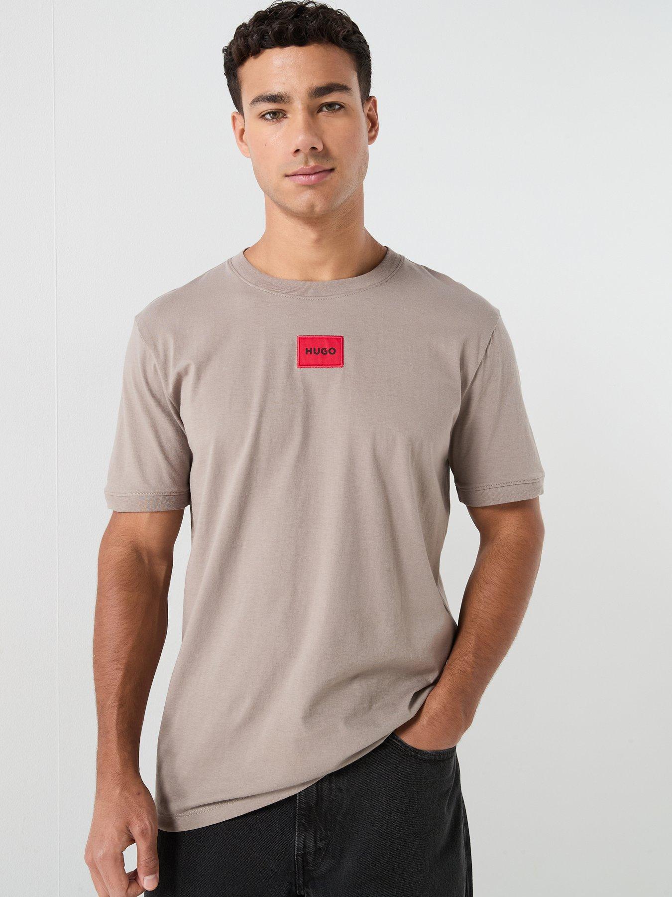 HUGO Diragolino212 Centre Patch Logo T-Shirt - Light Brown