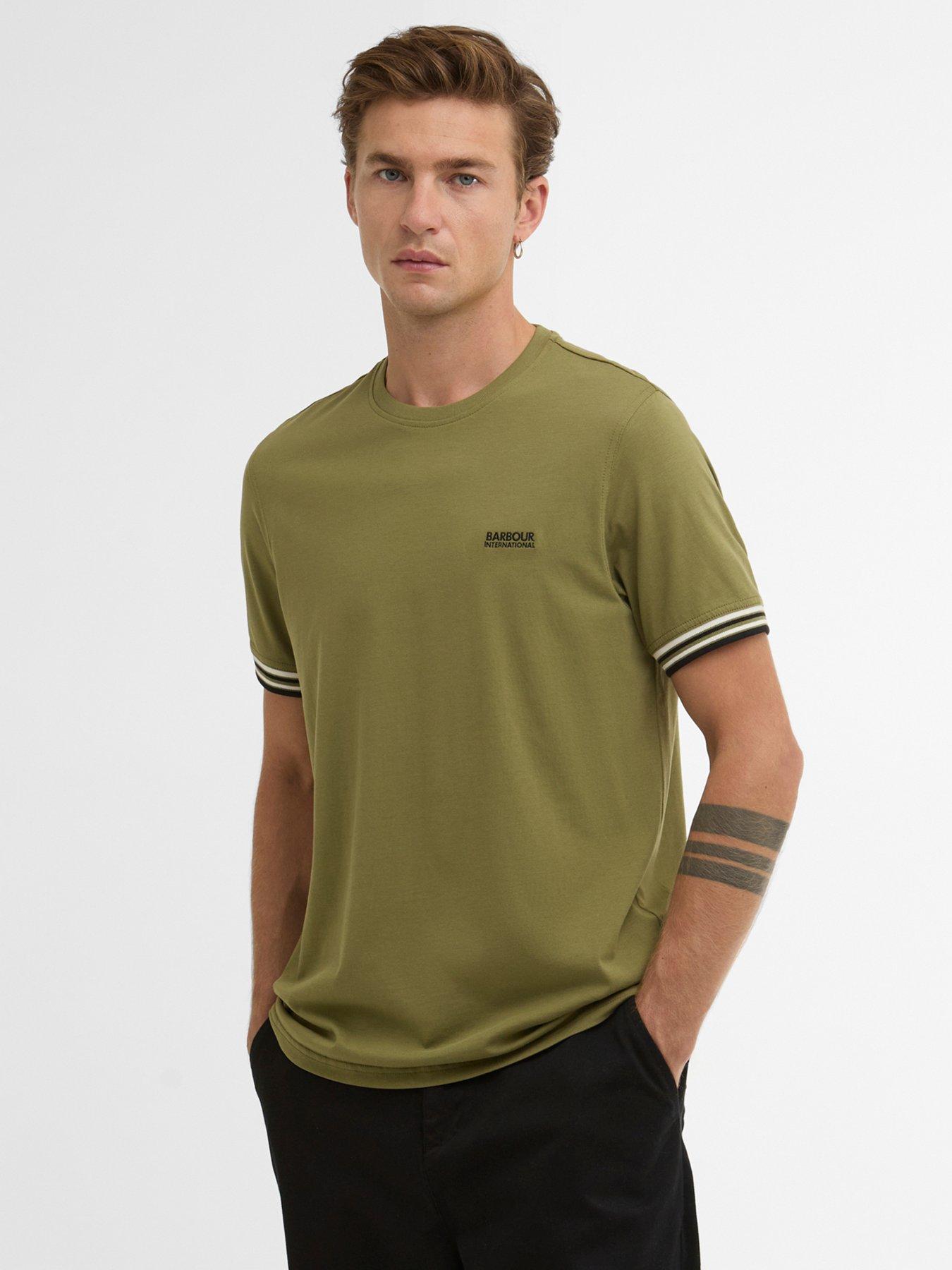 Barbour International: Burnwood Tipped Cuff T-Shirt - Olive