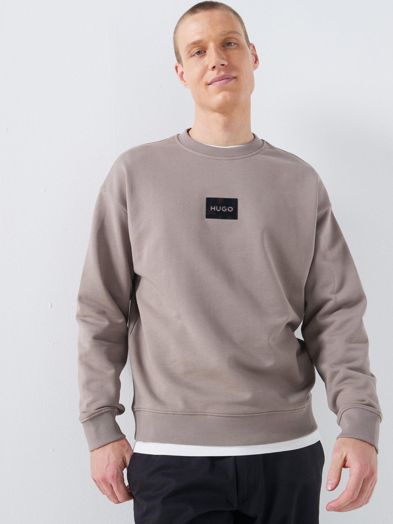 HUGO Daylo Relaxed Fit Tortoiseshell Logo Sweat - Light Brown