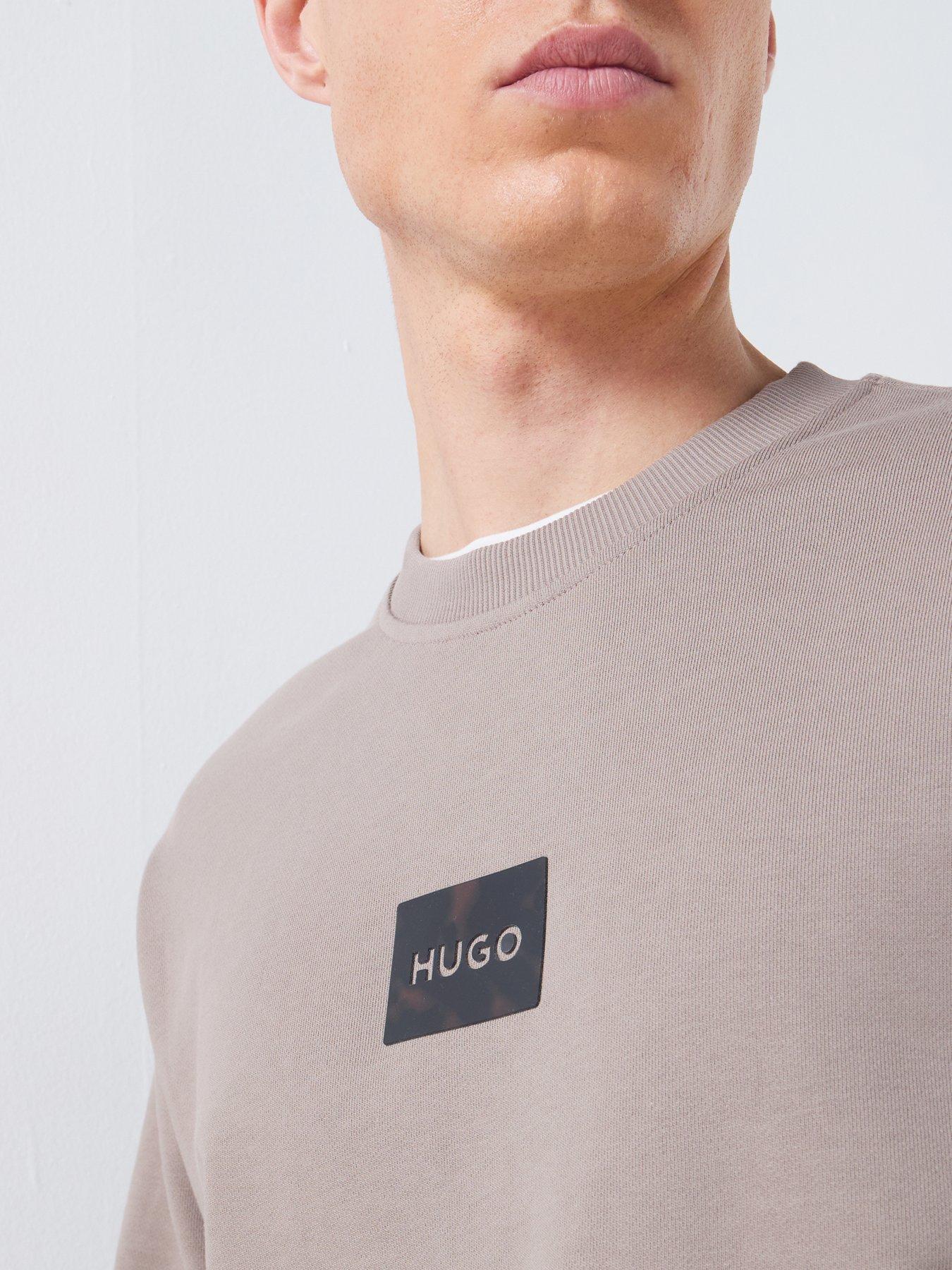 Image 4 of 5 of HUGO Daylo Relaxed Fit Tortoiseshell Logo Sweat - Light Brown