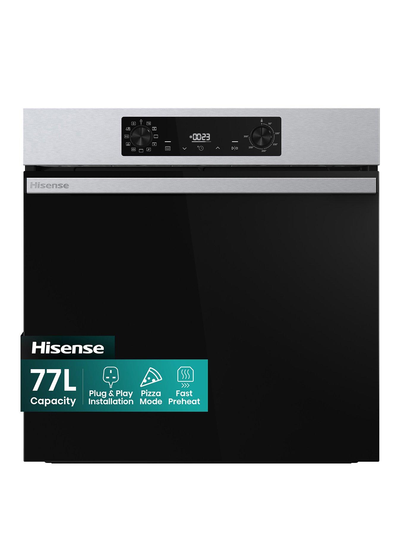 Hisense Hi2 BI622AXPGUK Built In Electric Single Steam, Plug  &  Play Oven - Stainless Steel/Black