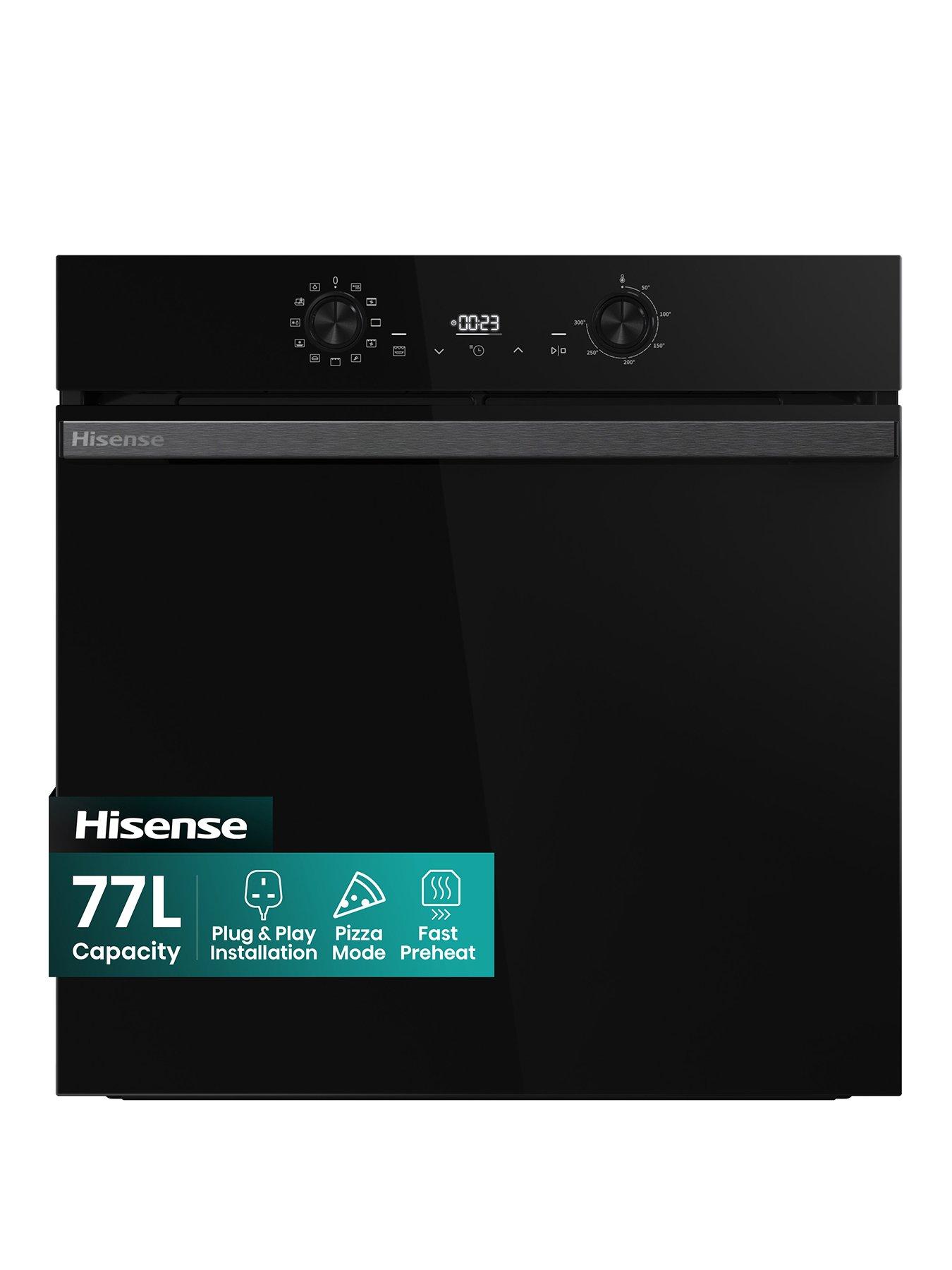 Hisense Hi2 BI622ABPGUK Built In Electric Single Steam, Plug  &  Play Oven - Jet Black