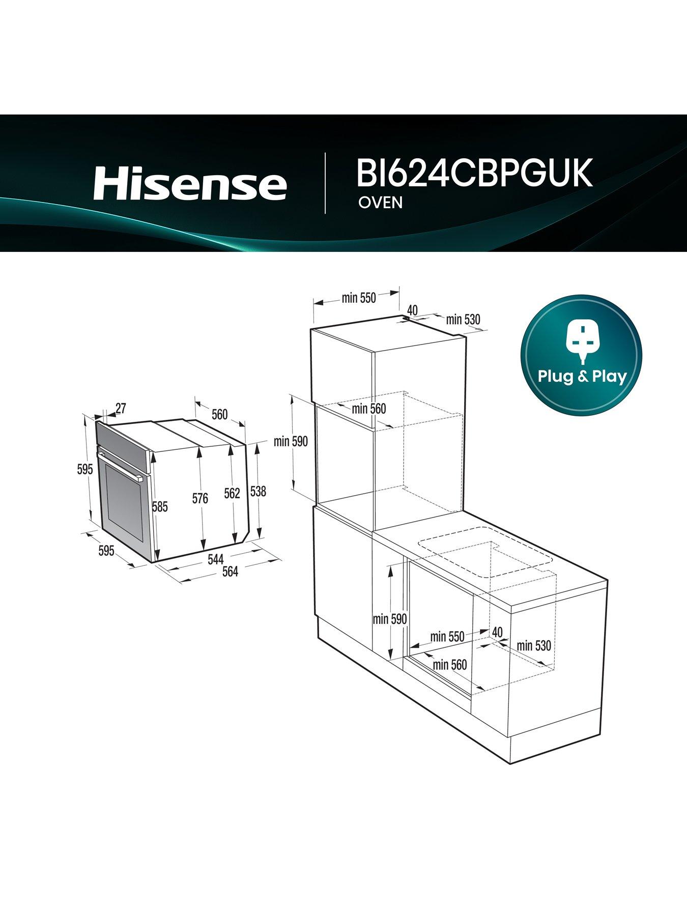 Image 6 of 7 of Hisense Hi2 BI624CBPGUK Built In Electric Single Catalytic, Plug &amp; Play Oven - Jet Black