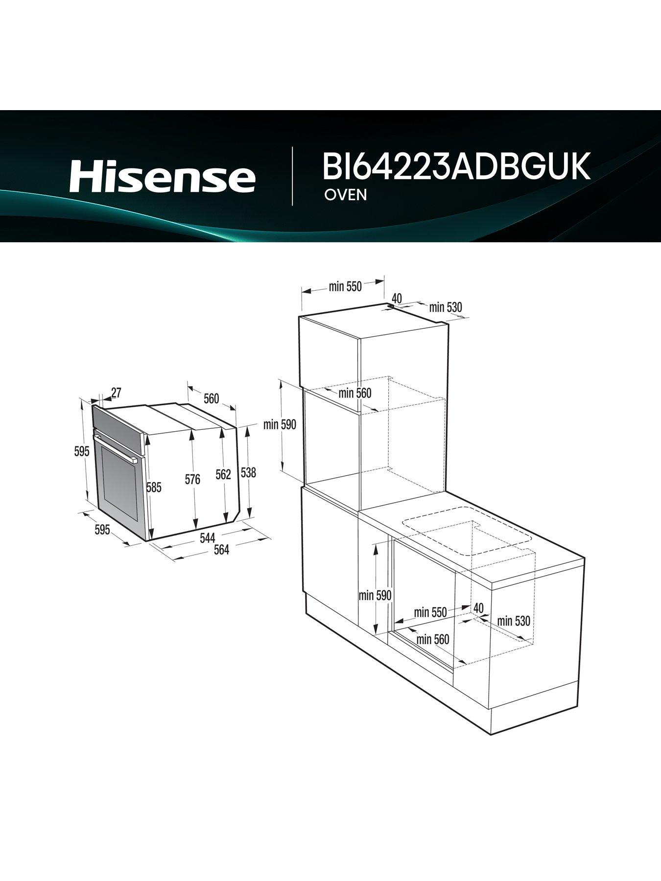 Image 6 of 7 of Hisense Hi4 BlackLine BI64223ADBGUK Built In Electric Single Steam Oven - Jet Black