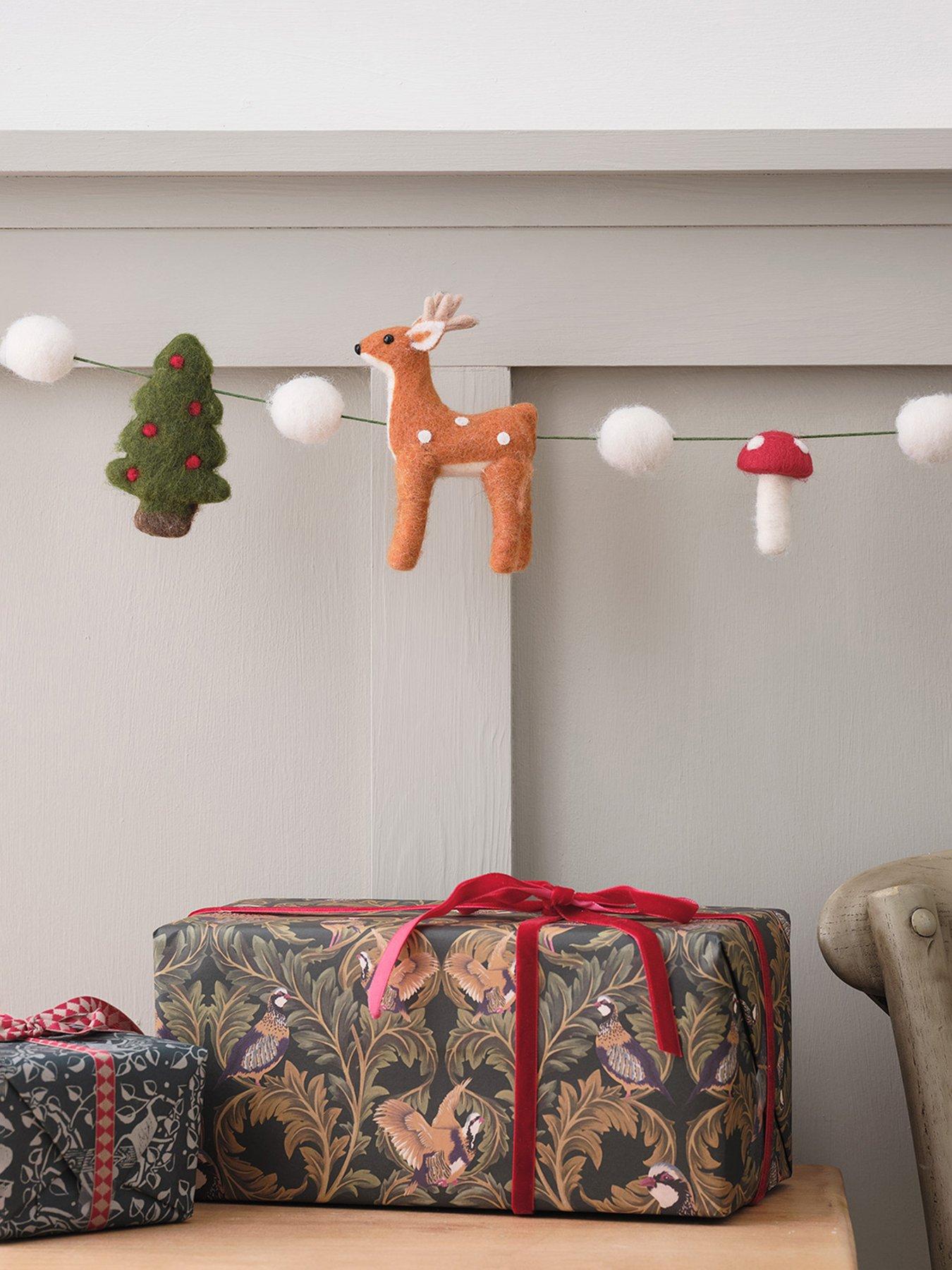 Lights4Fun 1.8m Winter Woodland Felt Garland