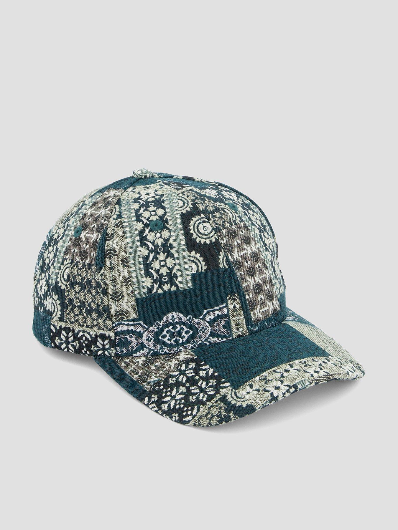 Image 1 of 5 of Les Deux Patchwork Jacquard Snapback Baseball Cap - Dark Green