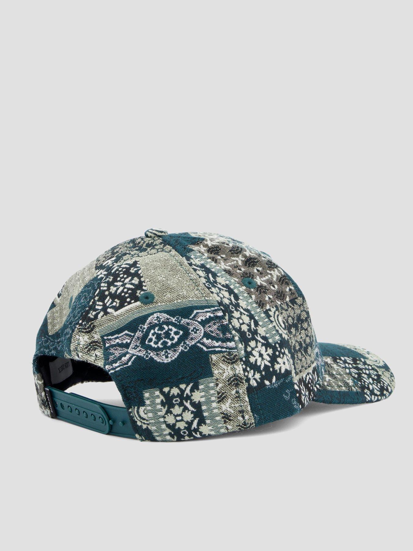 Image 4 of 5 of Les Deux Patchwork Jacquard Snapback Baseball Cap - Dark Green