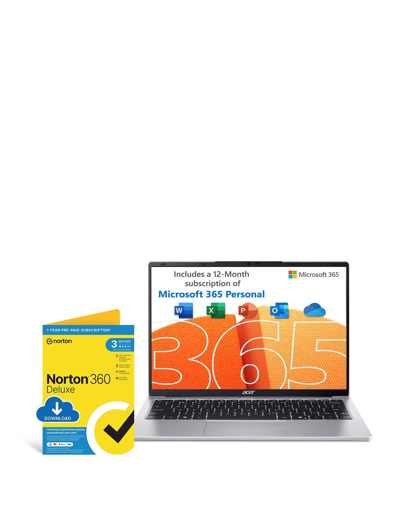 Acer Aspire Lite 14 Laptop - 14in FHD, Intel Core 3, 8GB RAM, 256GB SSD, with Norton 360 - Silver