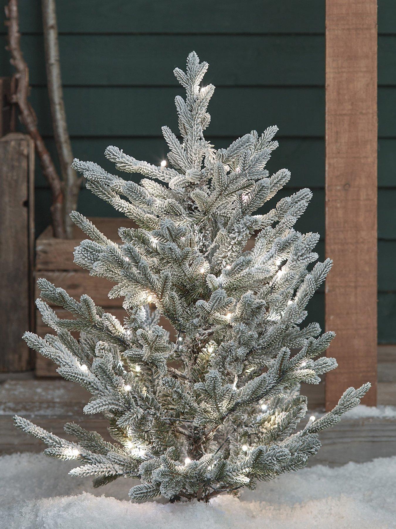 Lights4Fun 3ft Dual Colour Led Snowy Outdoor Christmas Tree Stake