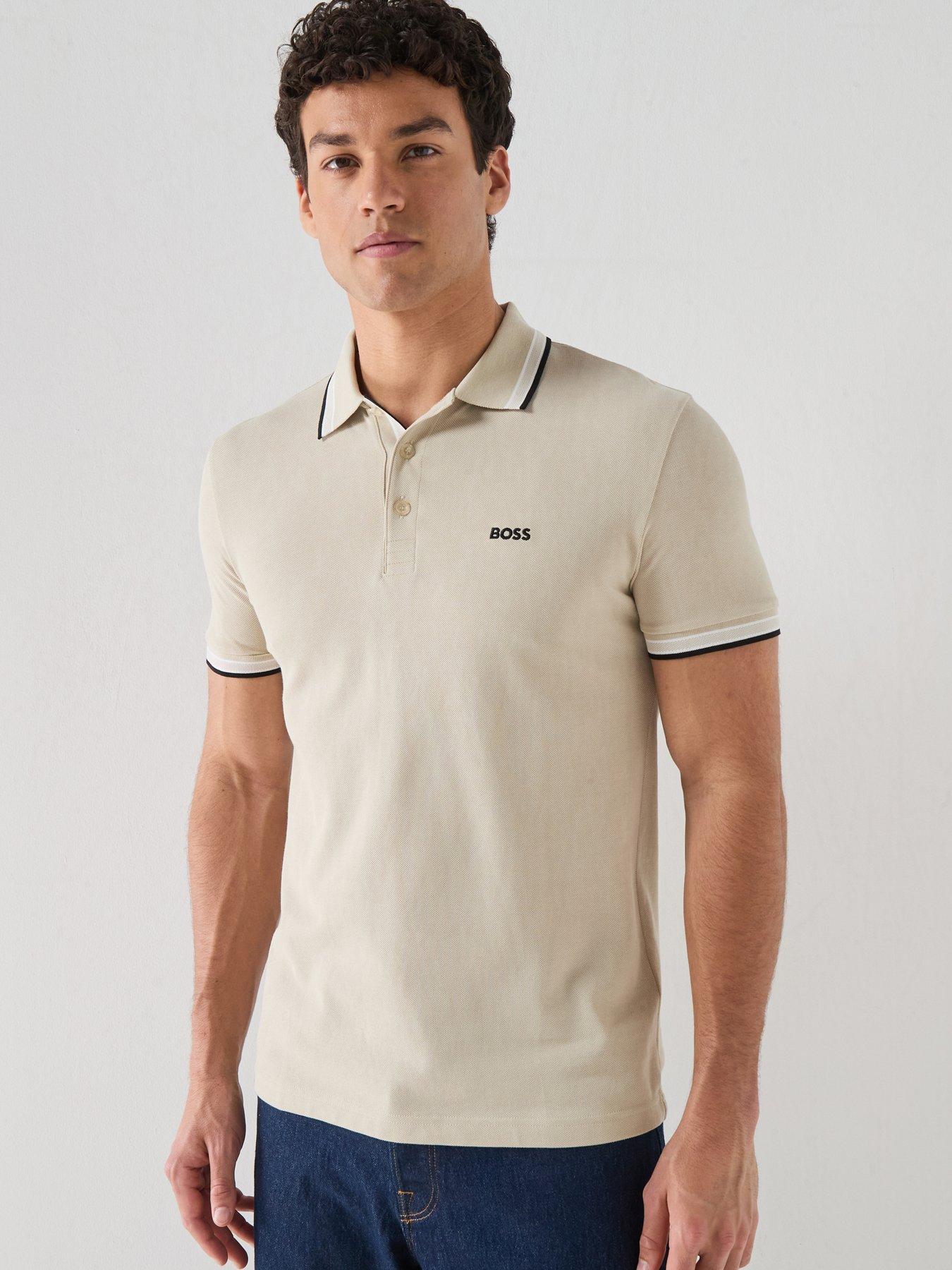 BOSS Boss Paddy Regular Fit Tipping Polo Shirt - Light Beige