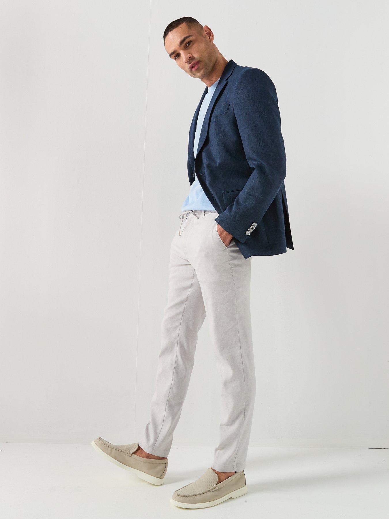 Image 3 of 6 of BOSS H-Jasper Regular Fit Linen Mix Suit Jacket - Beige
