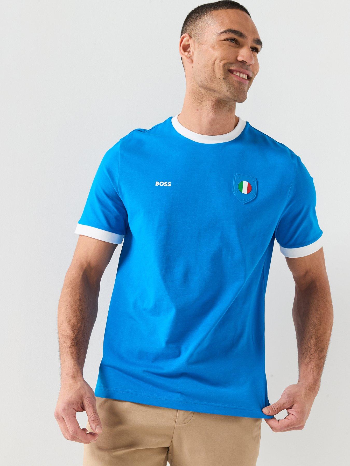 Image 1 of 6 of BOSS Italy World Cup T-Shirt - Bright Blue
