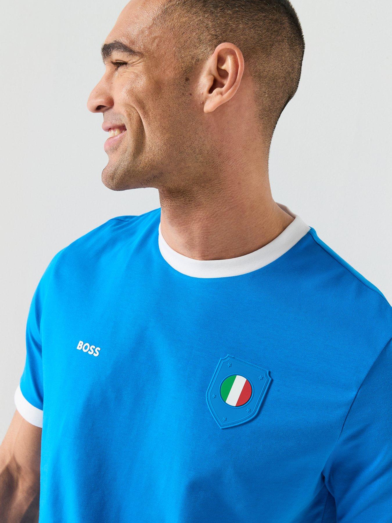 Image 4 of 6 of BOSS Italy World Cup T-Shirt - Bright Blue