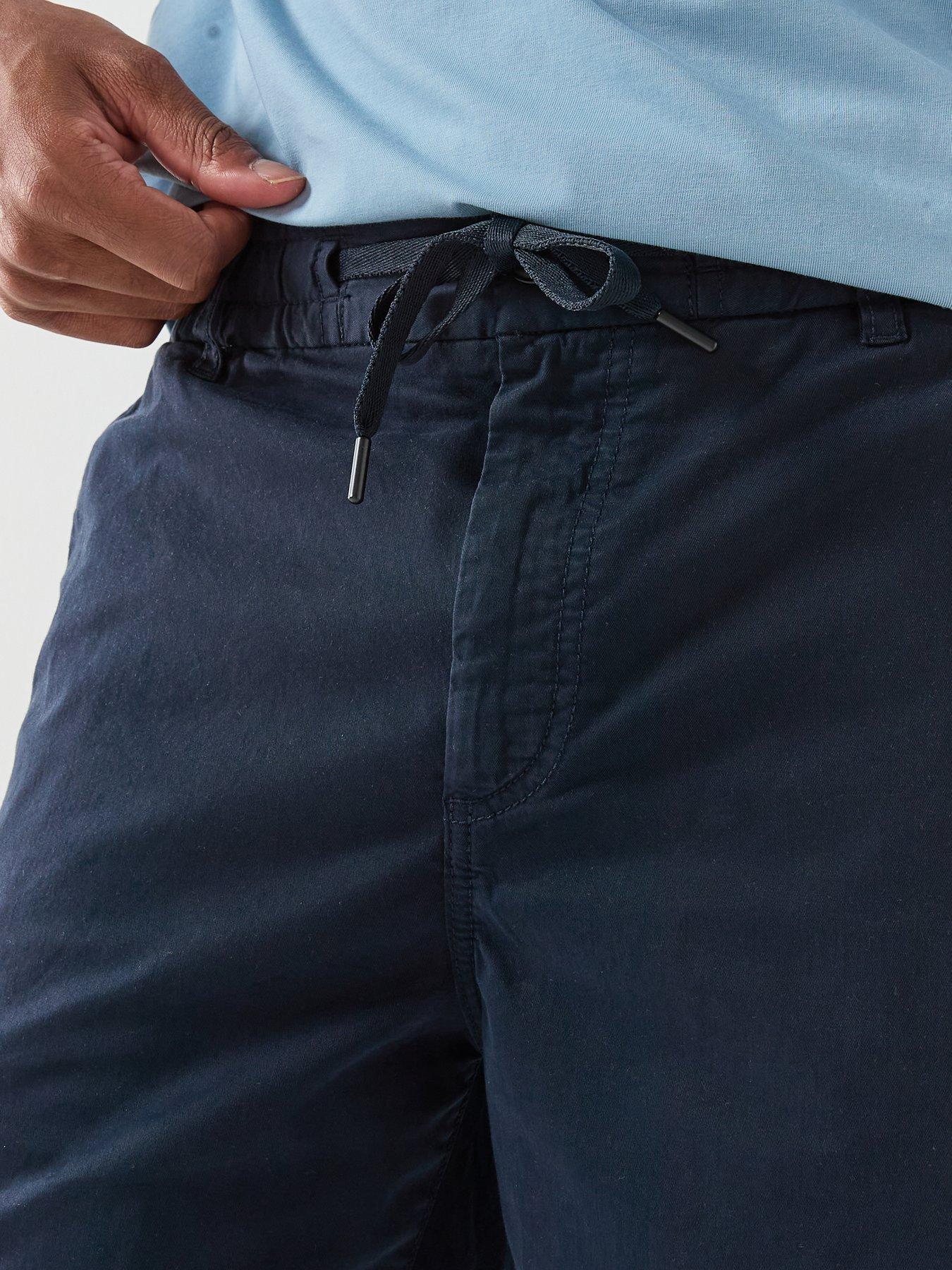 Image 4 of 5 of BOSS Chino Tapered Drawstring Shorts - Dark Blue