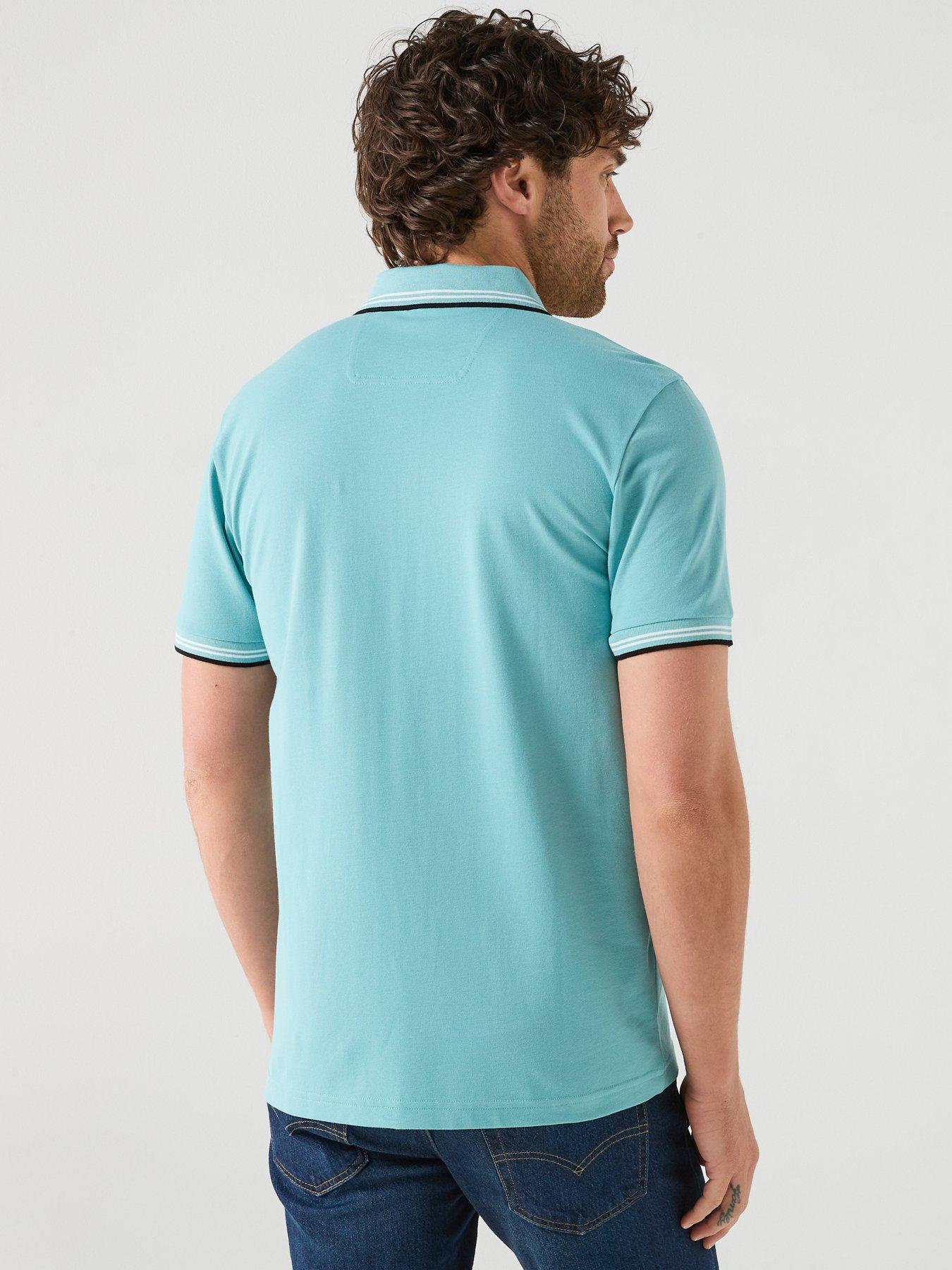 Image 2 of 6 of BOSS Paul Slim Fit Tipped Polo Shirt - Aqua