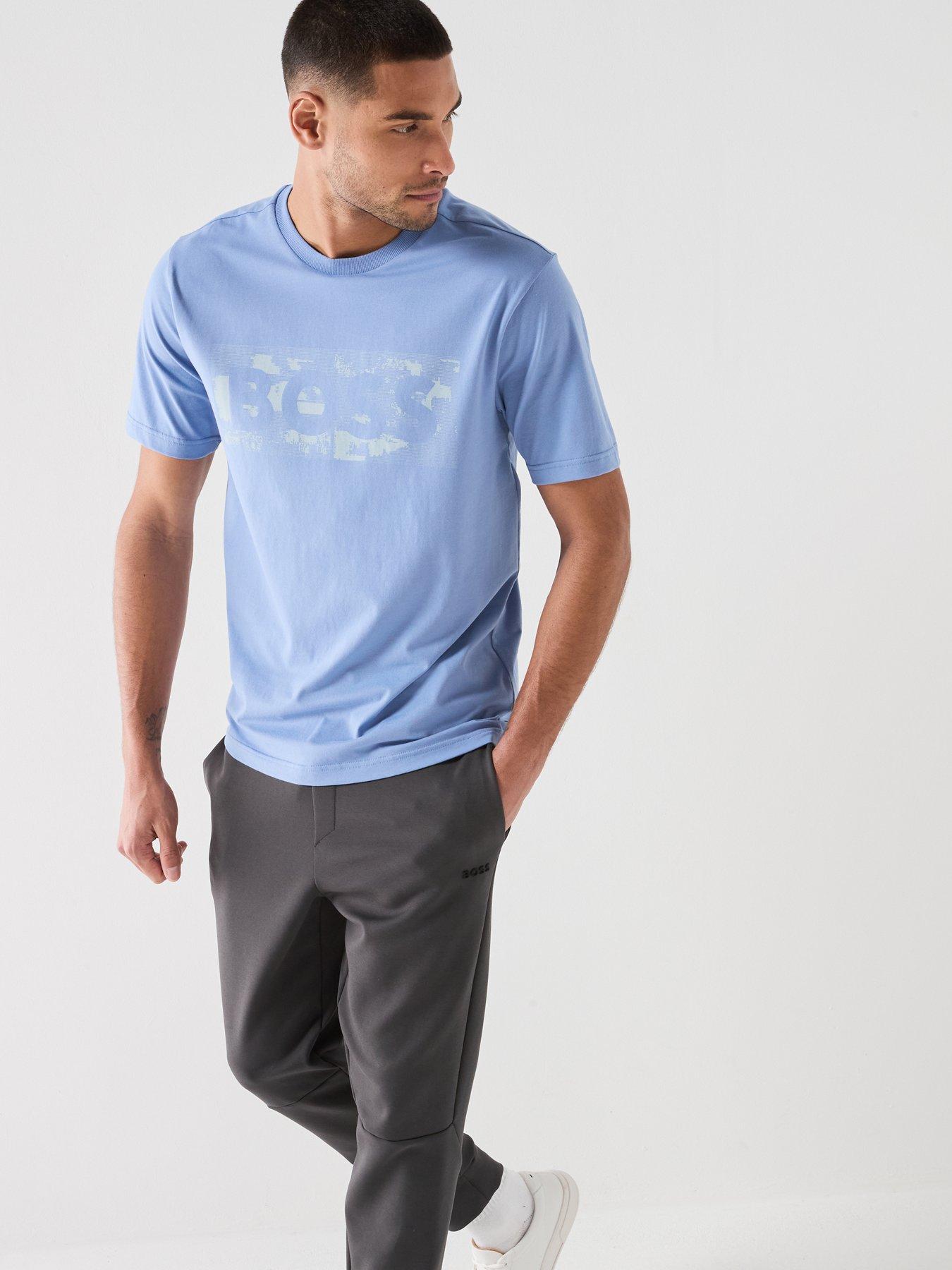 Image 3 of 6 of BOSS Logo Pattern T-Shirt - Light Blue