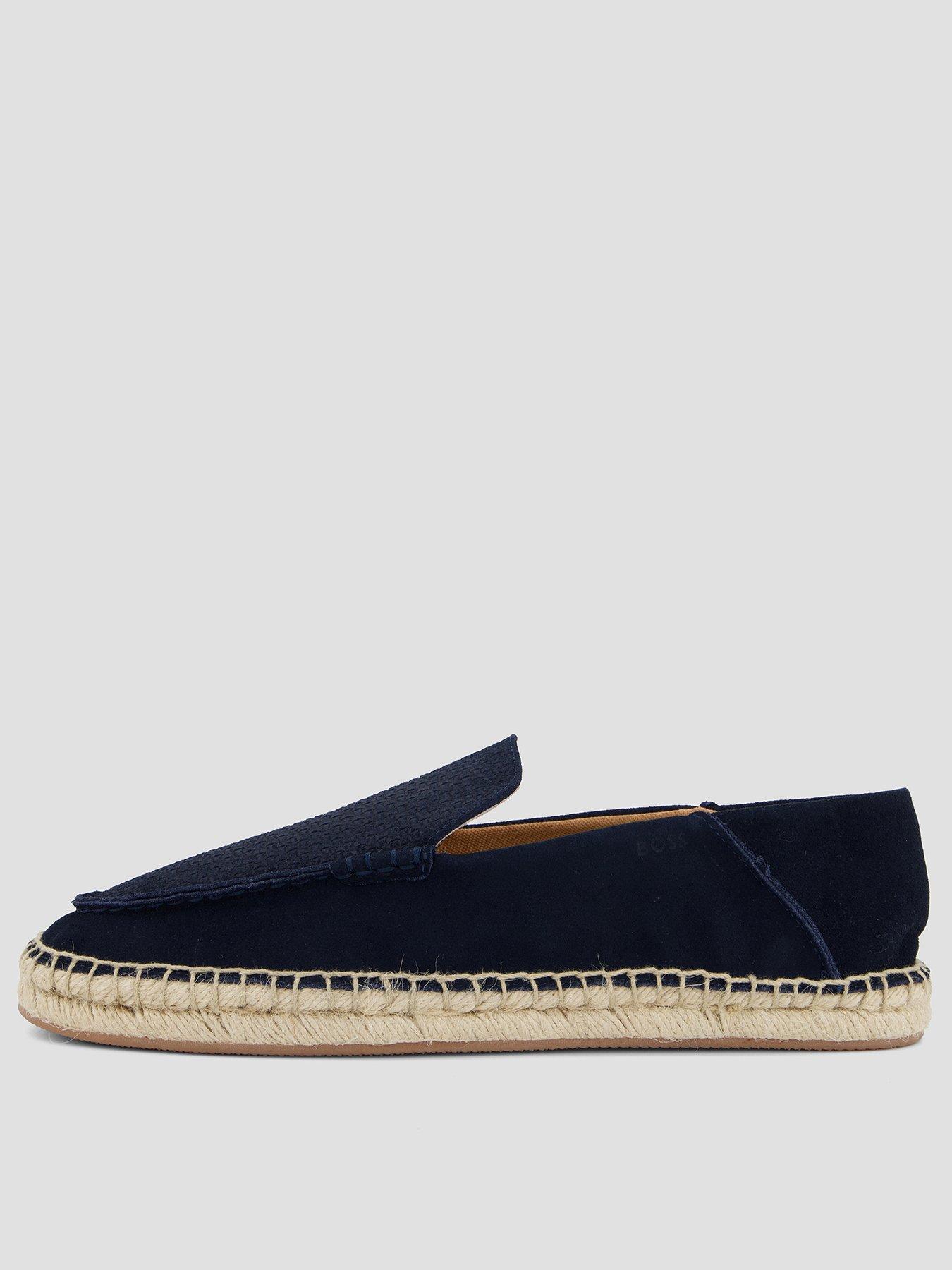 Boss Madeira Moccasin Suede Espadrilles - Navy