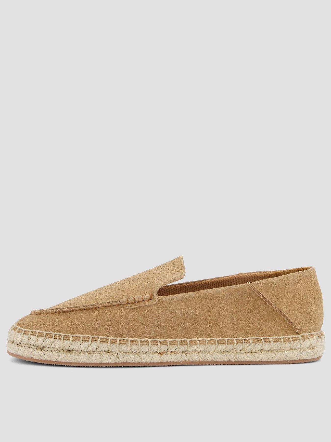 Image 1 of 7 of BOSS Madeira Moccasin Suede Espadrilles - Beige