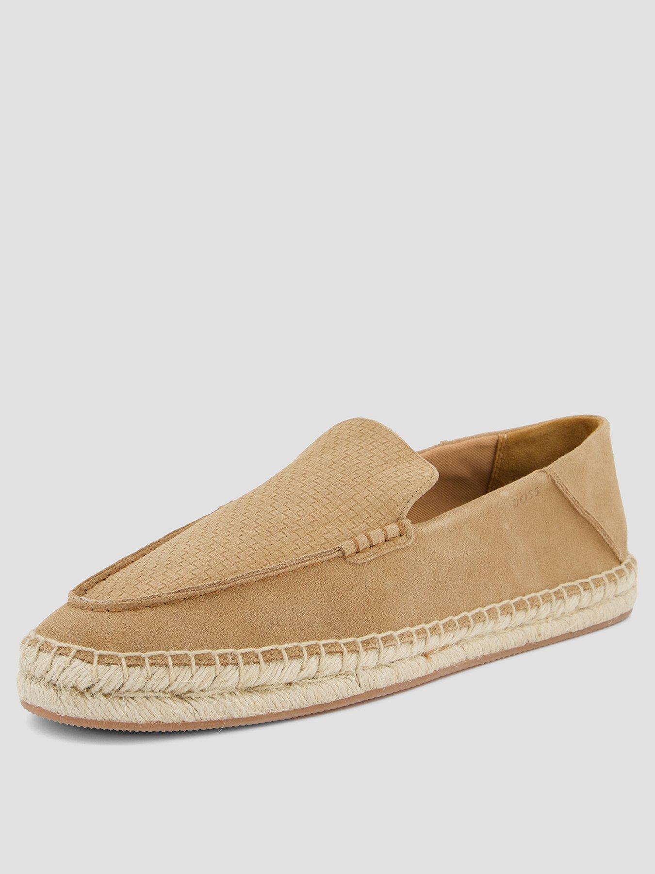 Image 2 of 7 of BOSS Madeira Moccasin Suede Espadrilles - Beige
