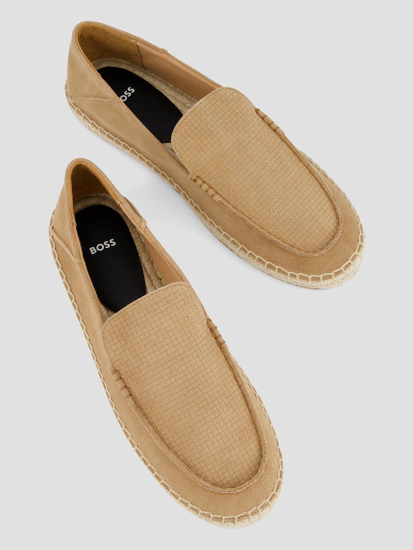 Image 3 of 7 of BOSS Madeira Moccasin Suede Espadrilles - Beige