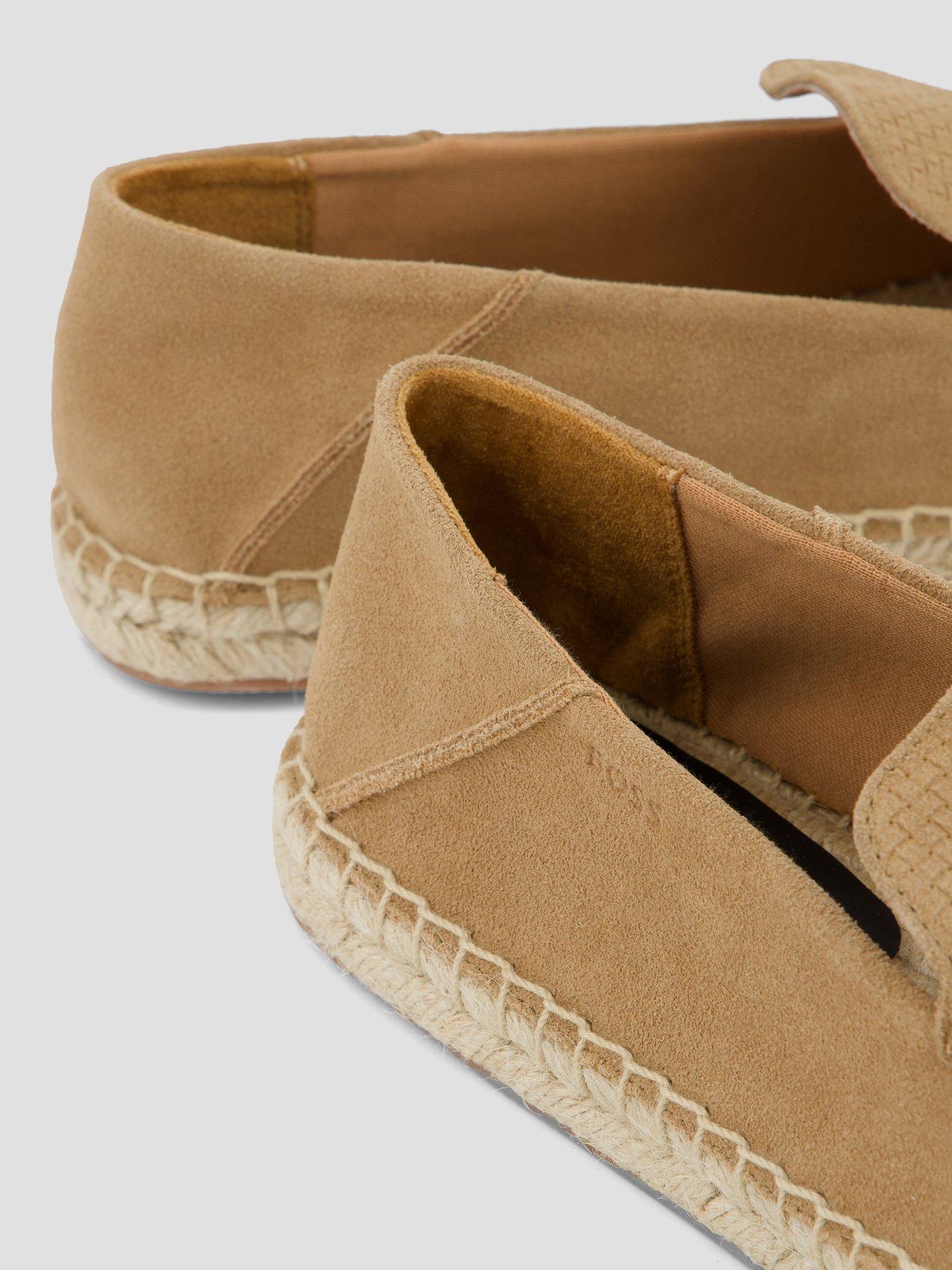Image 5 of 7 of BOSS Madeira Moccasin Suede Espadrilles - Beige