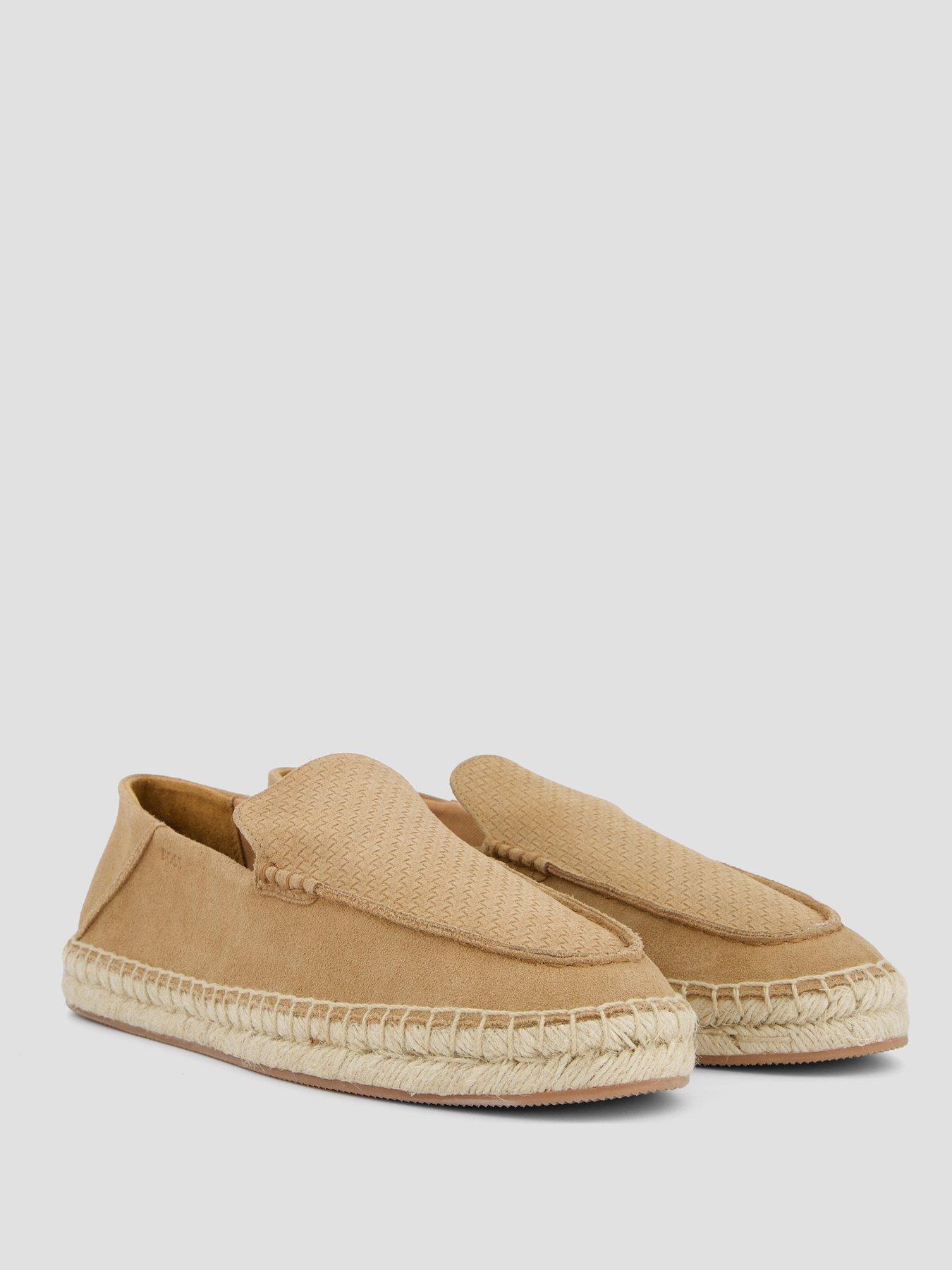 Image 6 of 7 of BOSS Madeira Moccasin Suede Espadrilles - Beige