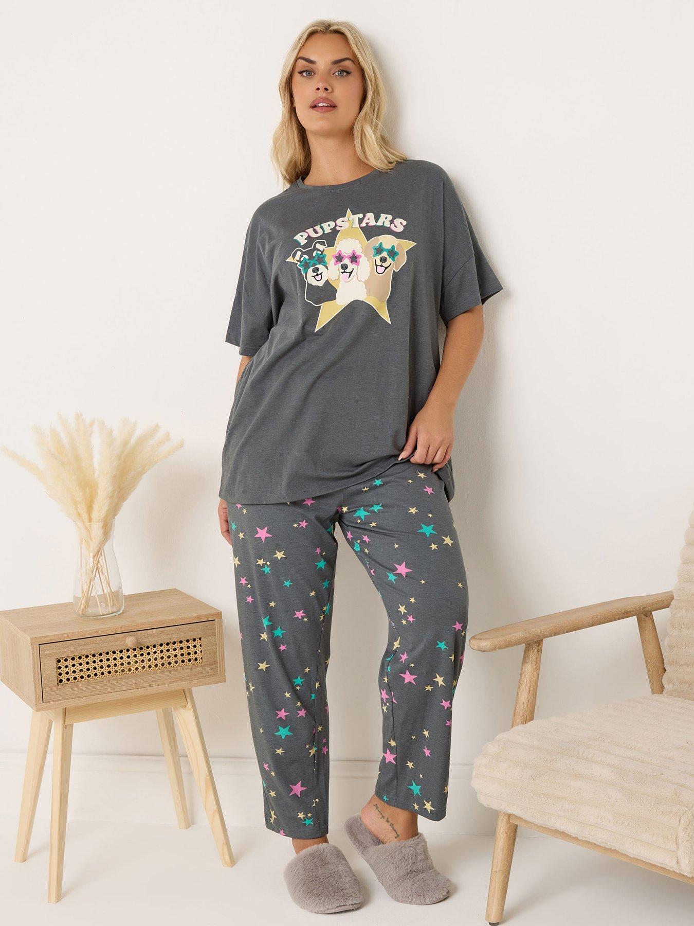 yours-curve-pupstars-wide-leg-pyjama-set-grey