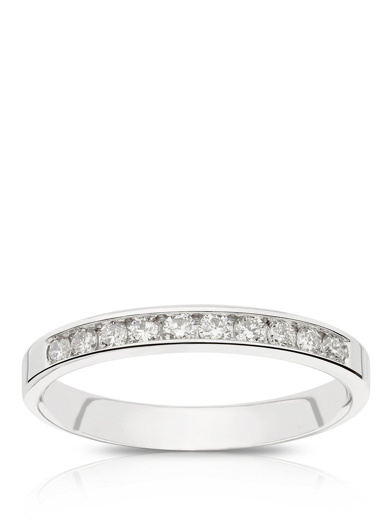 Ernest Jones Platinum Channel Set Eternity 025Ct Diamond Ring - White