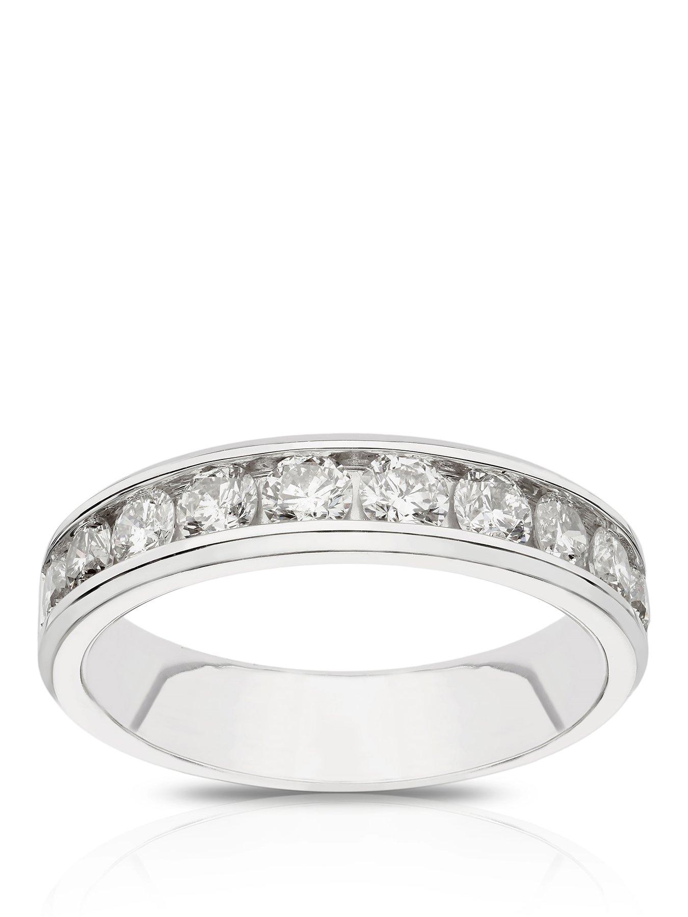 Ernest Jones Platinum Channel Set Eternity 1Ct Diamond Ring - White