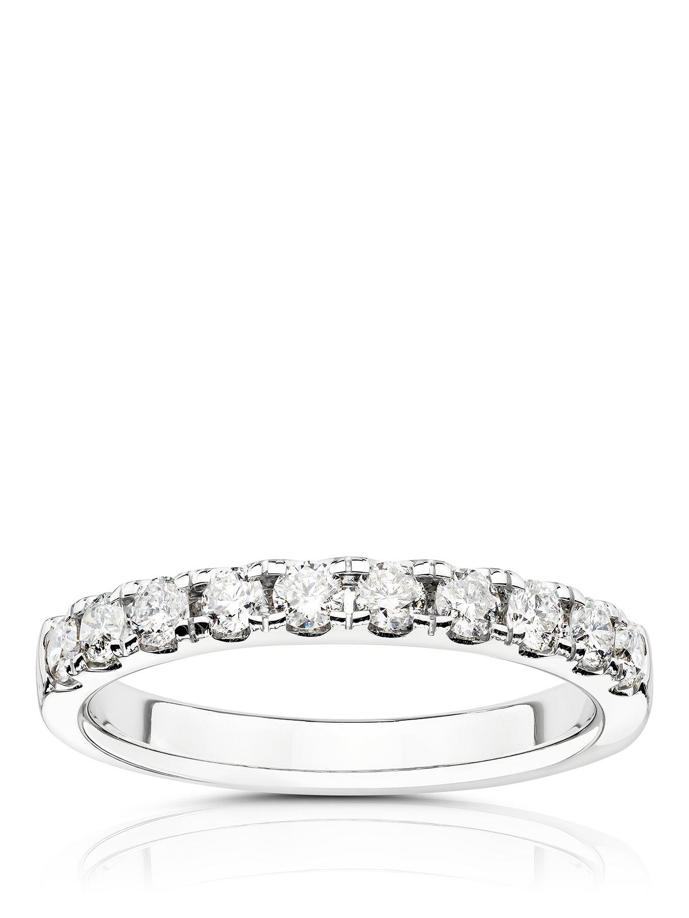 Ernest Jones 18Ct Gold Claw Set Eternity 050Ct Diamond Ring - White