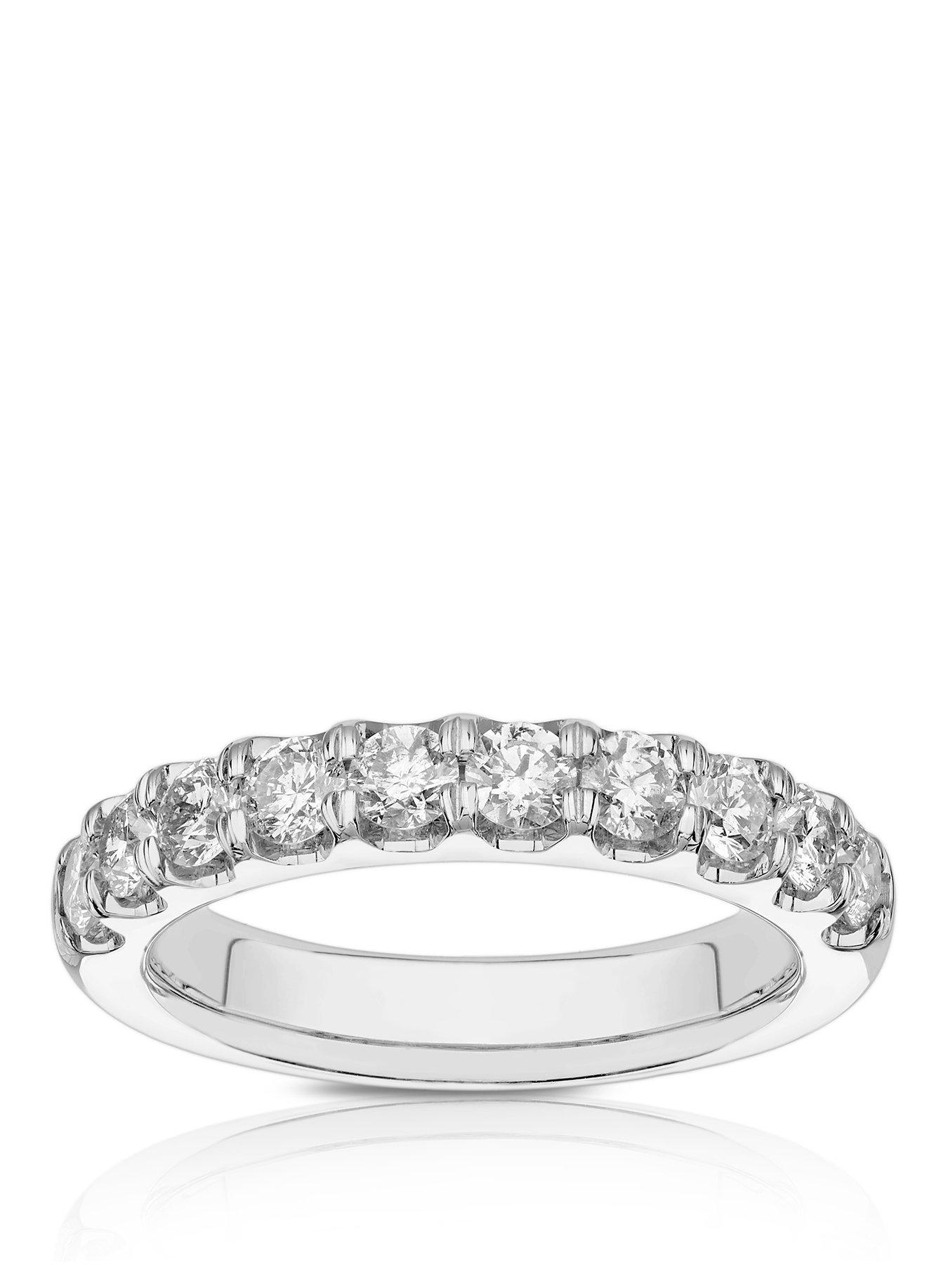 Ernest Jones Platinum Claw Set Eternity 1Ct Diamond Ring