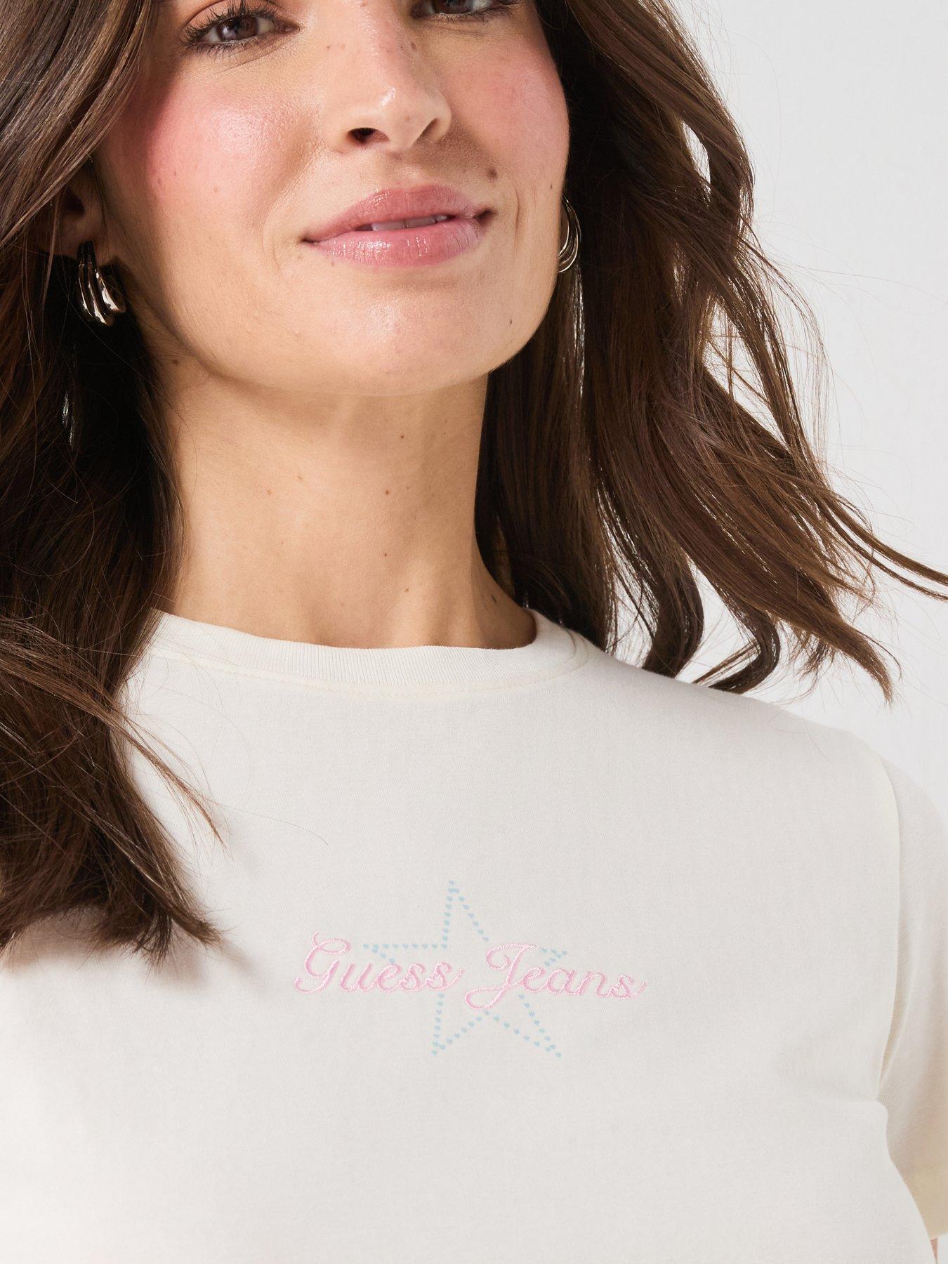 Image 4 of 6 of Guess Jeans Short Sleeve Baby Baker Tee - Cream