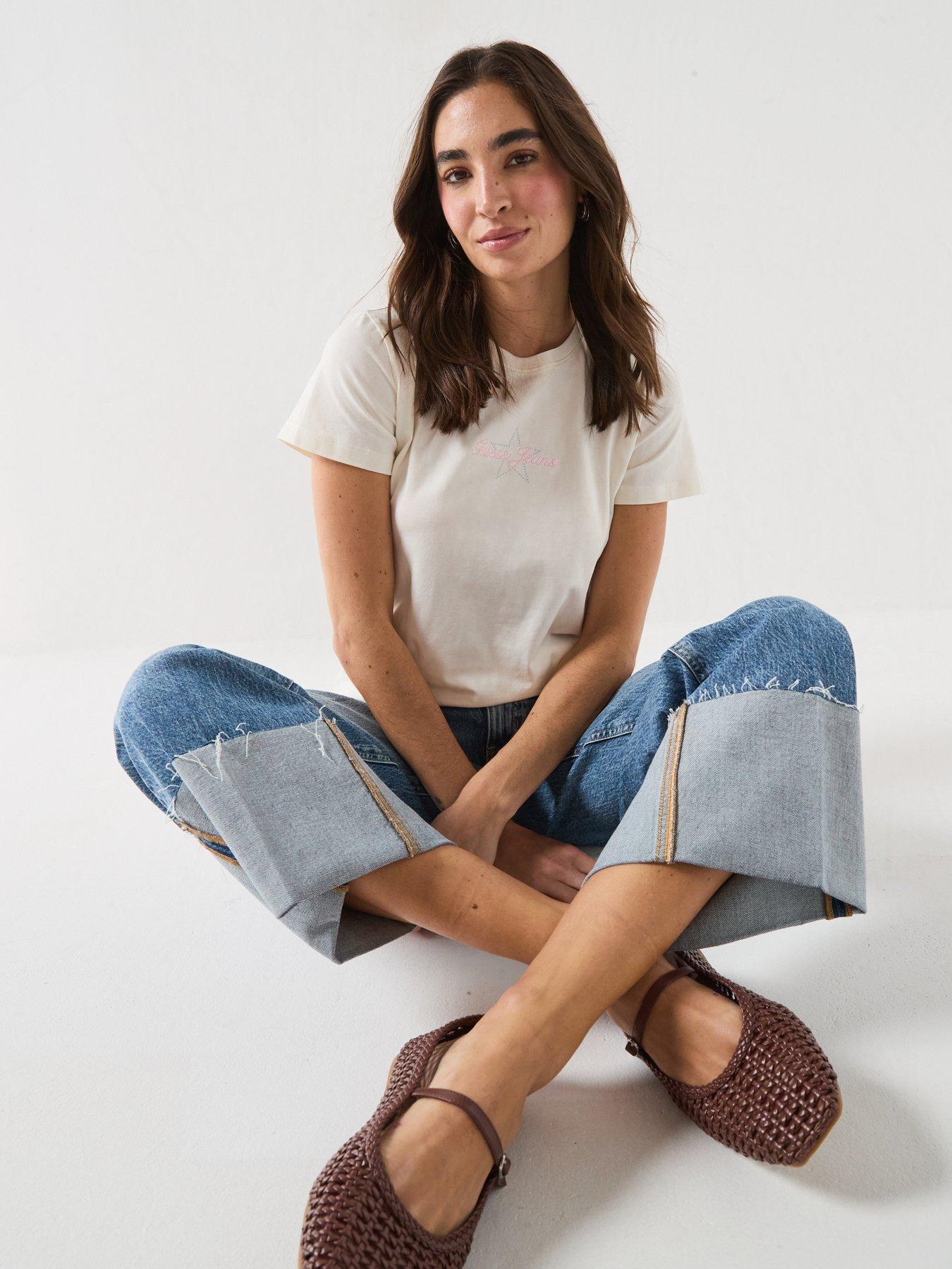 Image 6 of 6 of Guess Jeans Short Sleeve Baby Baker Tee - Cream