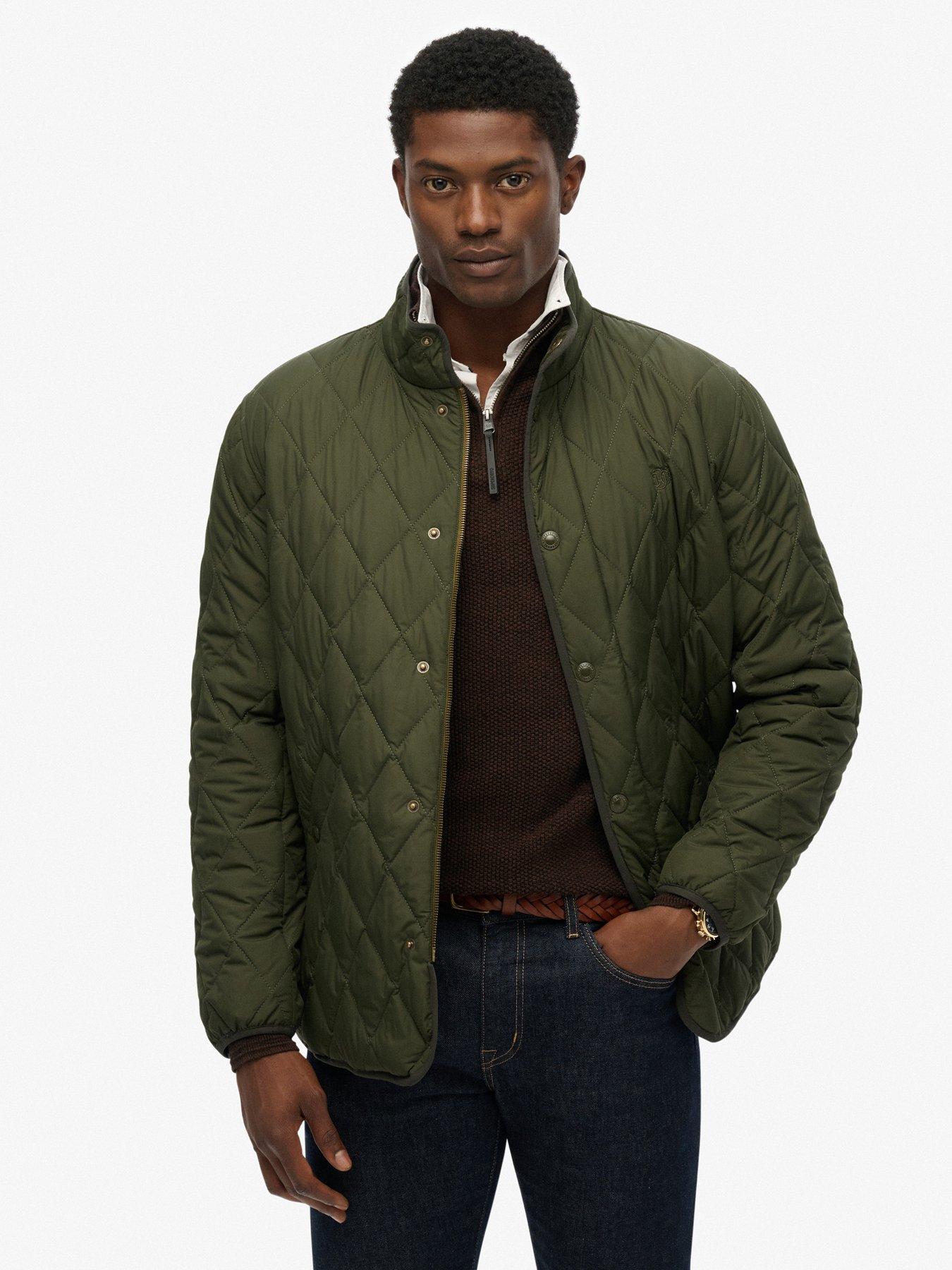 Superdry Quilted Estate Jacket - Green, Khaki, Size S, Men