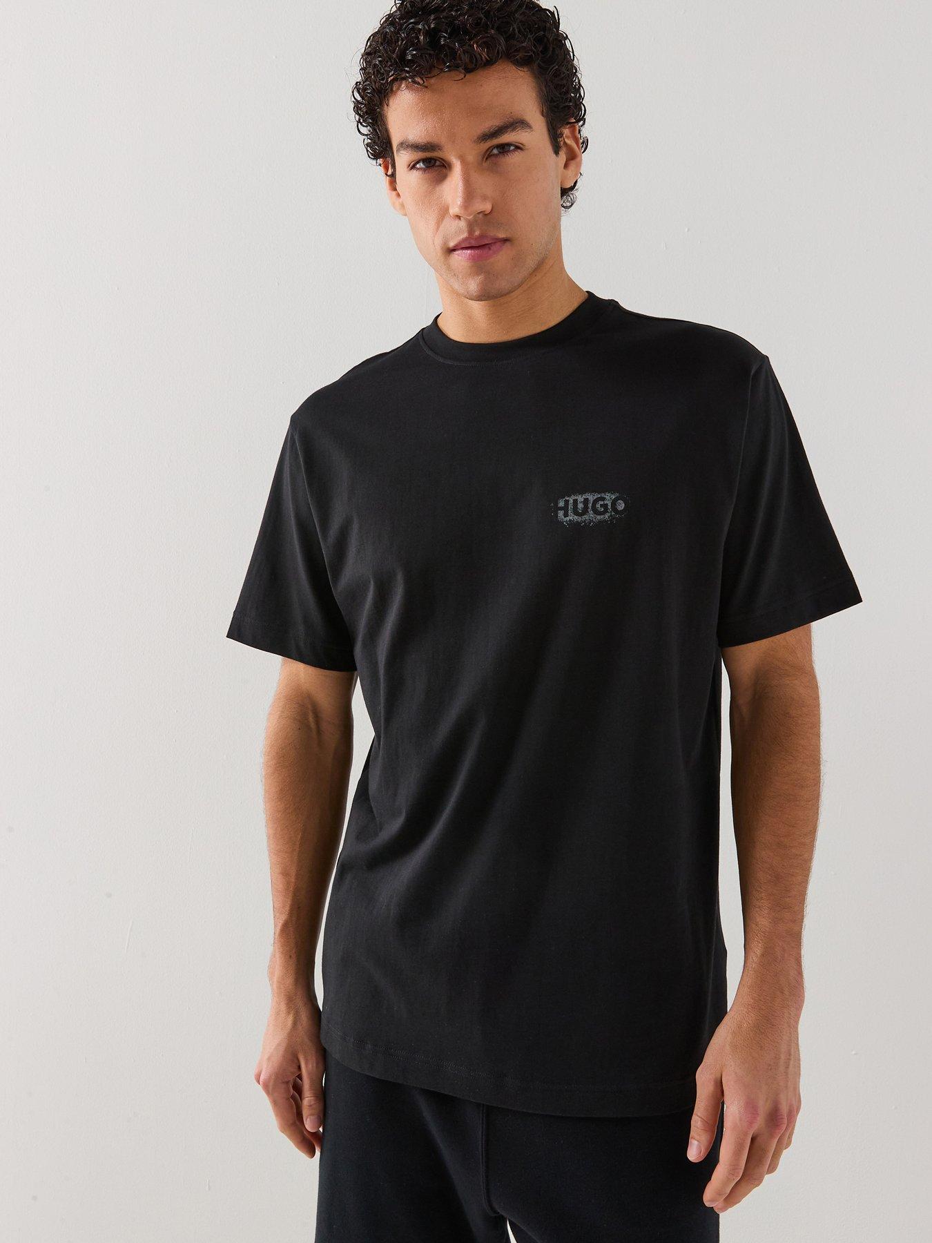 HUGO: Spray Logo Loungewear T-Shirt - Black