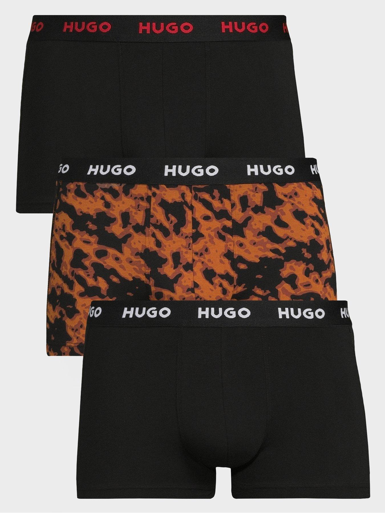 Image 1 of 4 of HUGO Bodywear Triplet 3 Pack Printed Trunks - Assorted