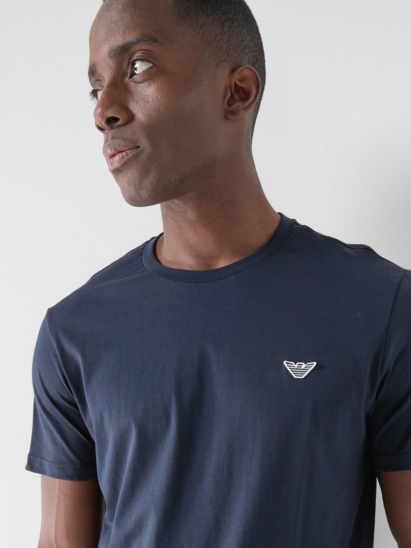 Image 4 of 4 of Emporio Armani Bodywear Essential Crew Neck T-Shirt - Dark Blue